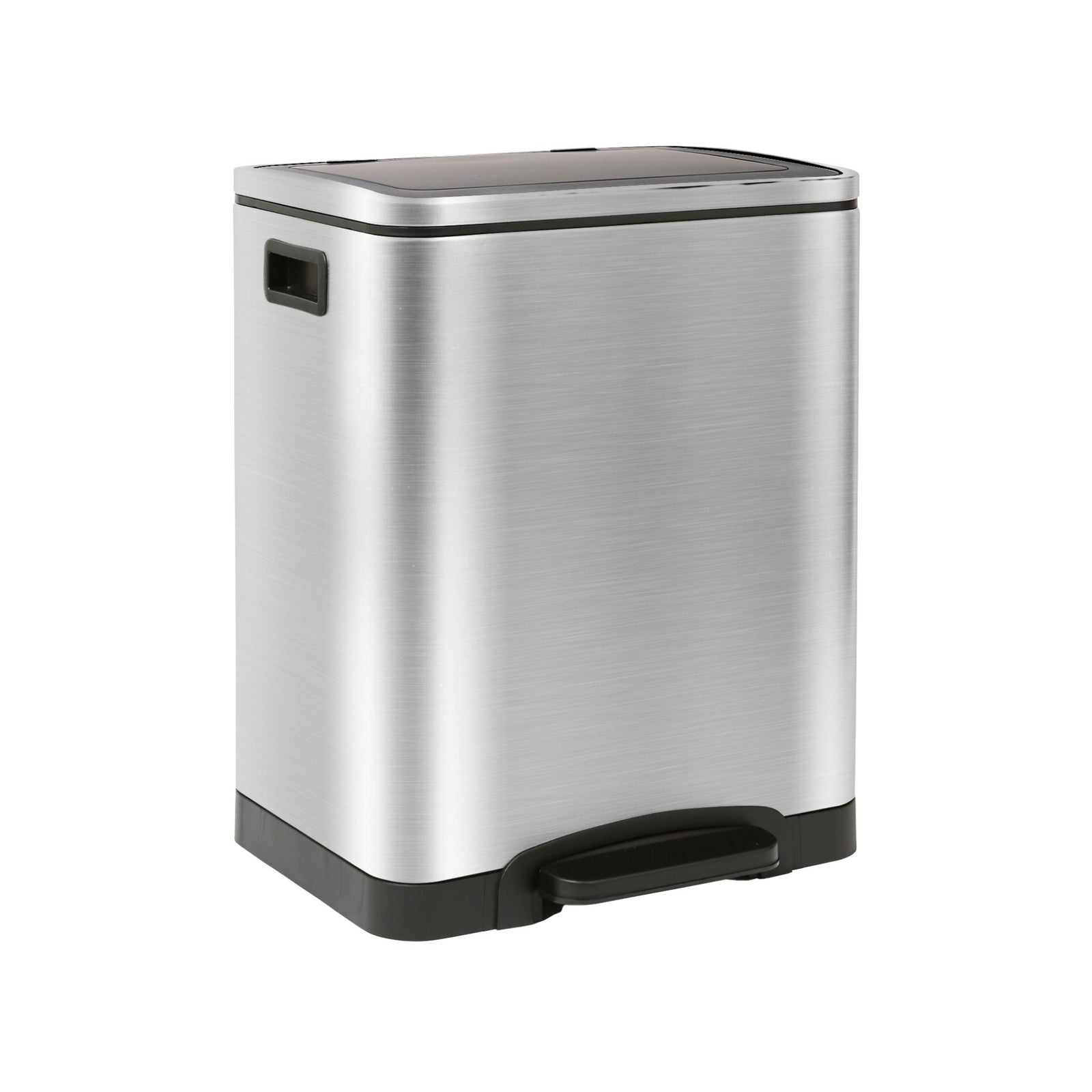 Stainless Steel Double Kitchen Pedal Bin - Double Pedal Bin Brushed SS 30L Sterling Home 1