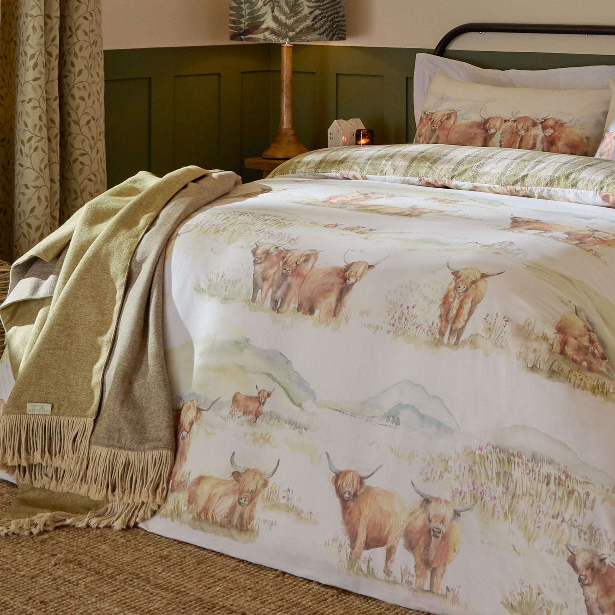 Highland Cattle Duvet Cover Set - Highland Cattle King Duvet Set Multicolour Sterling Home 4