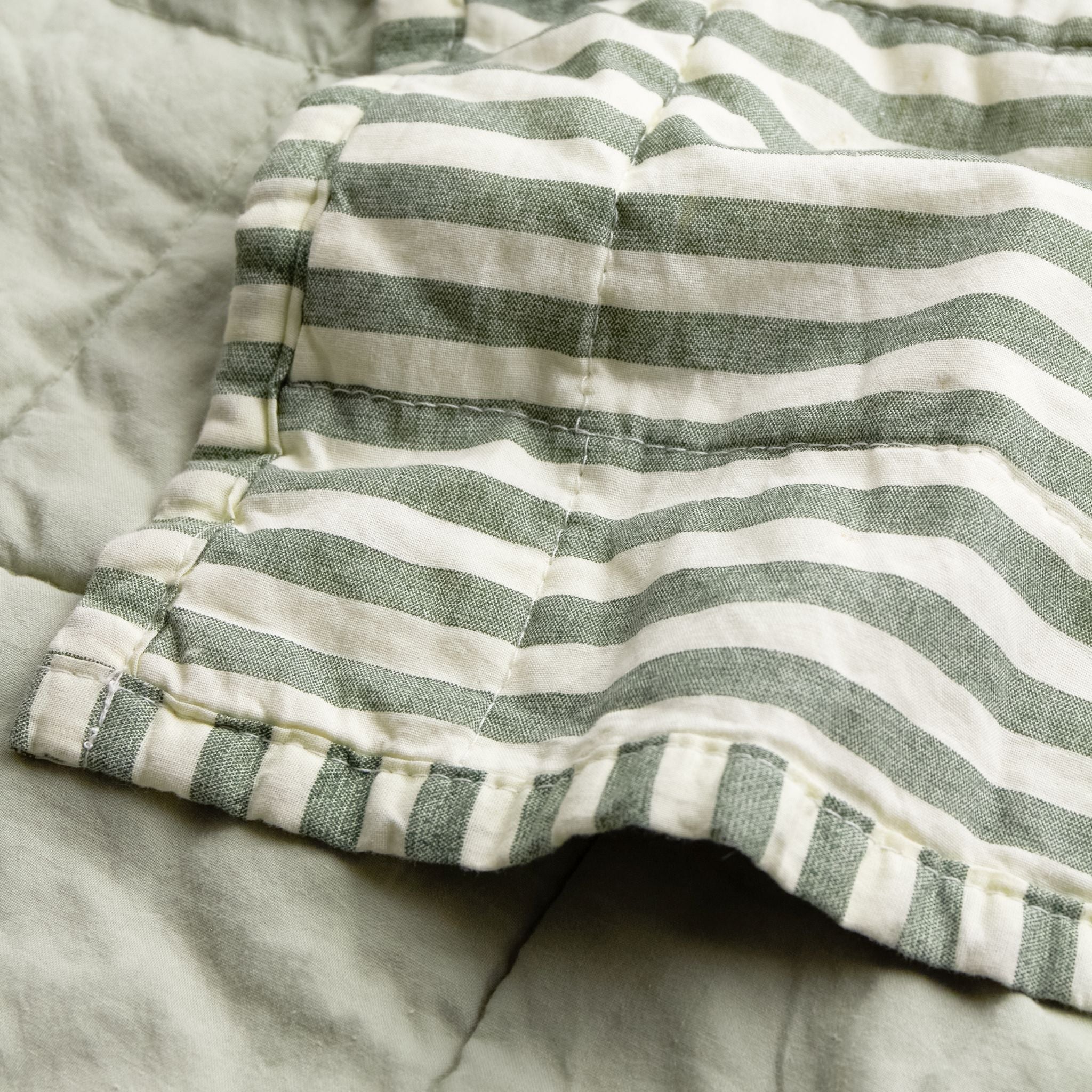 Hebden Stripe Green Bedspread - Hebden Stripe 150X200CM Bedspread Forest/Bay Green Sterling Home 2