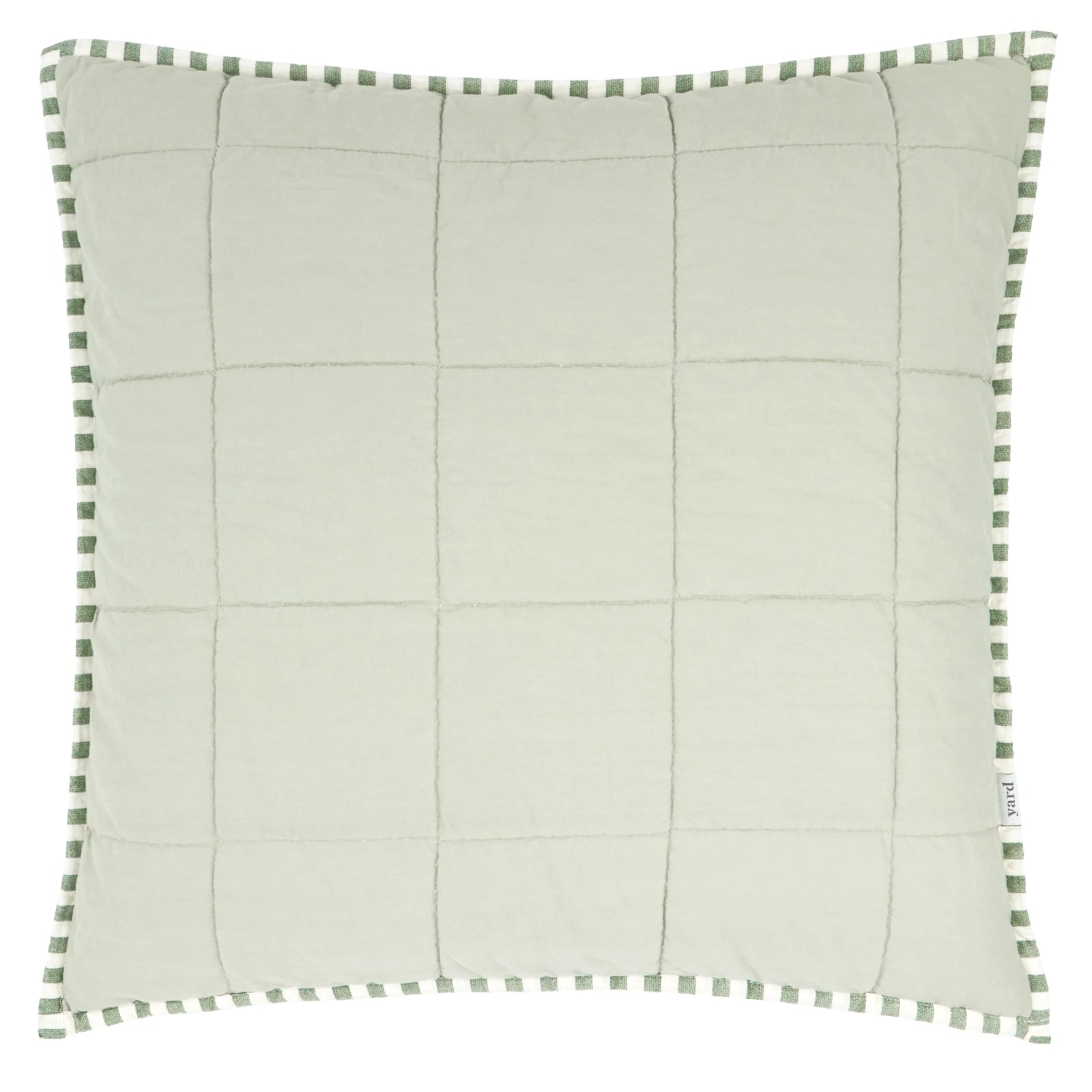 Hebden Stripe Green Square Cushion - Hebden Stripe 55X55CM Cushion Forest/Bay Green Sterling Home 1
