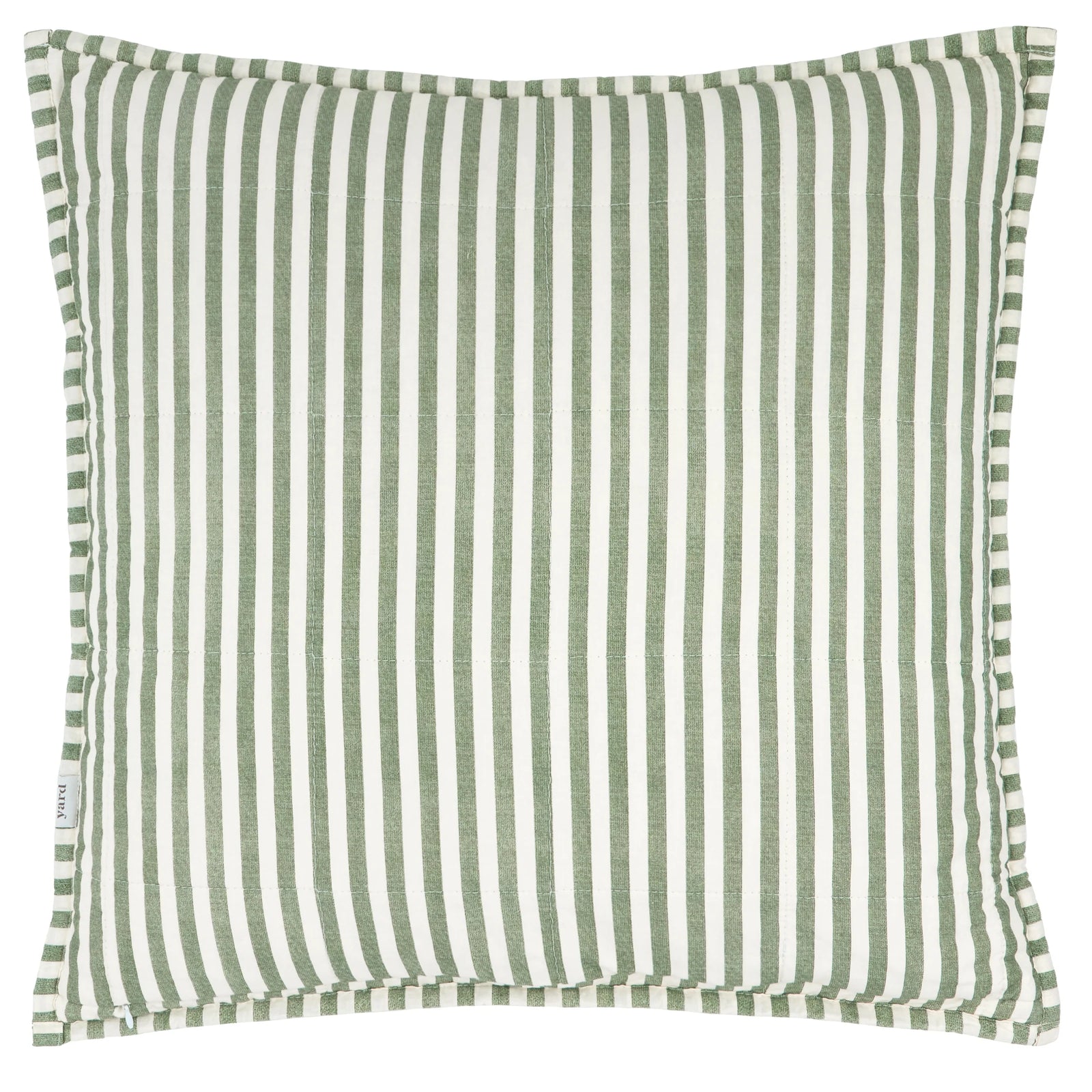 Hebden Stripe Green Square Cushion - Hebden Stripe 55X55CM Cushion Forest/Bay Green Sterling Home 2
