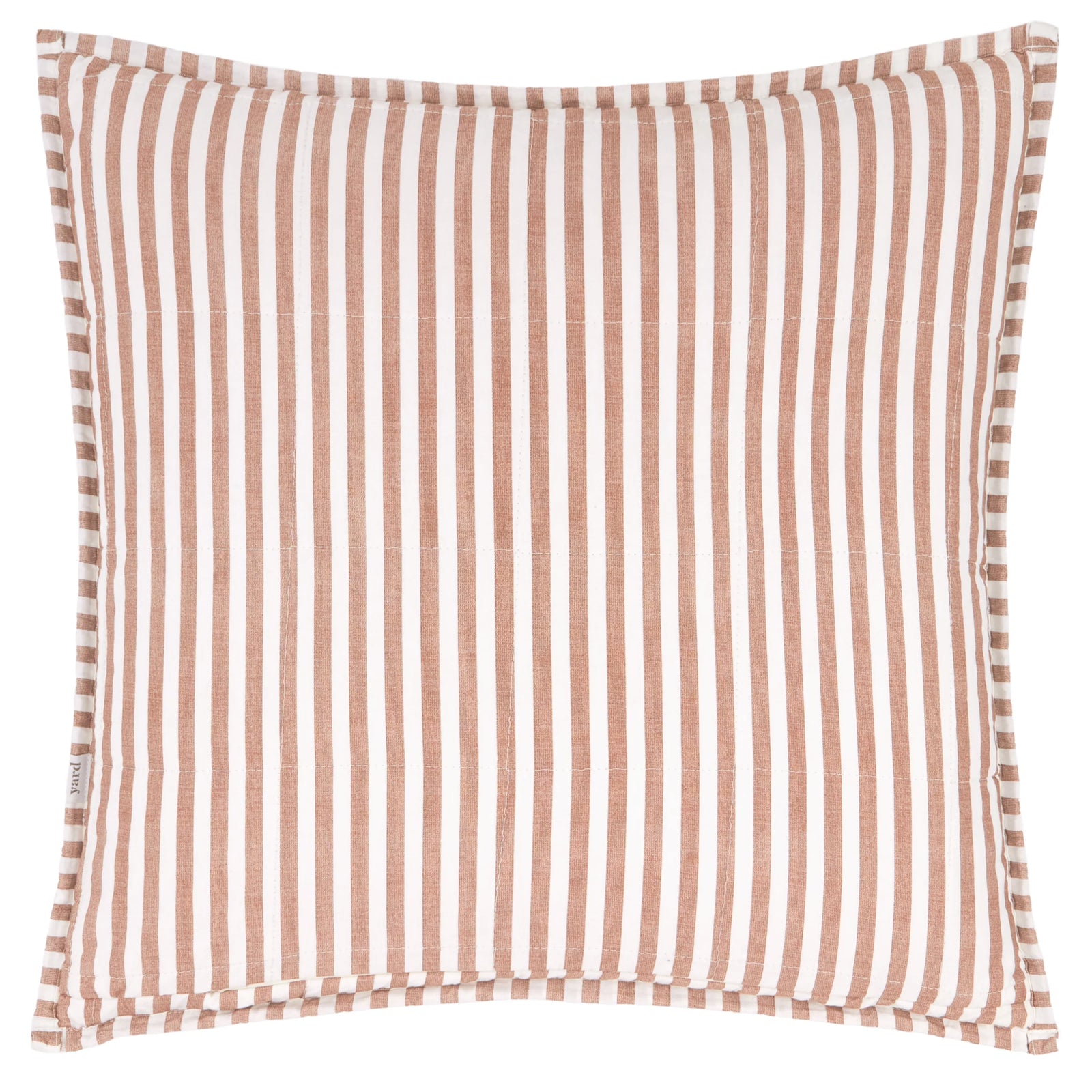 Hebden Stripe Brown Square Cushion - Hebden Stripe 55X55CM Cushion Pecan/Cotta Sterling Home 2