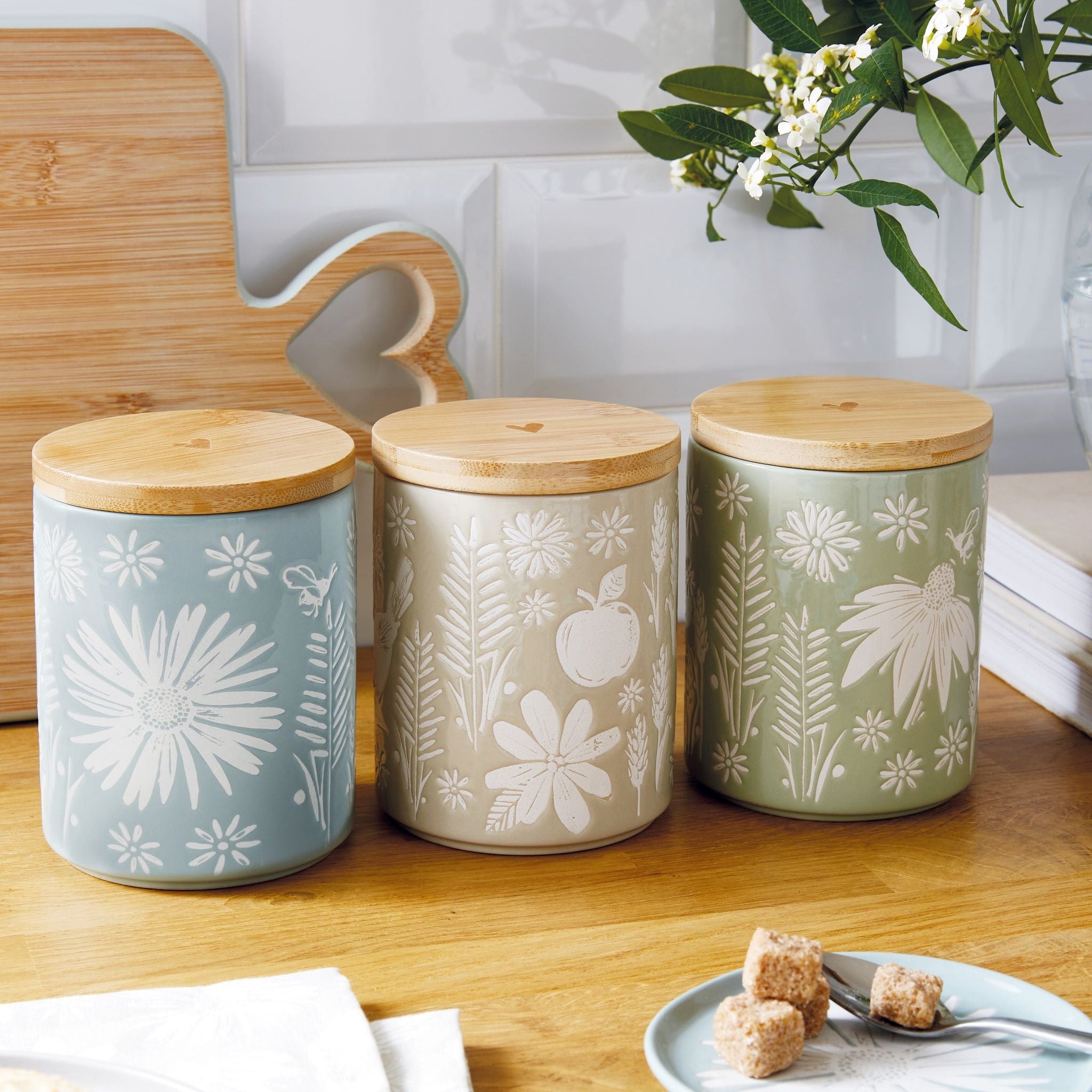 Homestead Ceramic Canister Beige - Homestead Ceramic Canister Beige Sterling Home 2