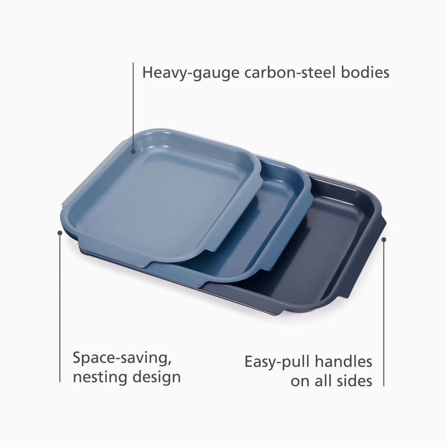 Joseph Joseph Nest Set of 3 Baking Tin Set - Nest Shallow Bake Set of 3 Trays Sterling Home 2