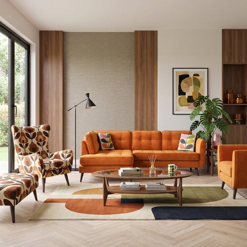 Orla Kiely Ivy Corner - Corner Group RHF Premium Plain - Right Hand Facing Sterling Home 2
