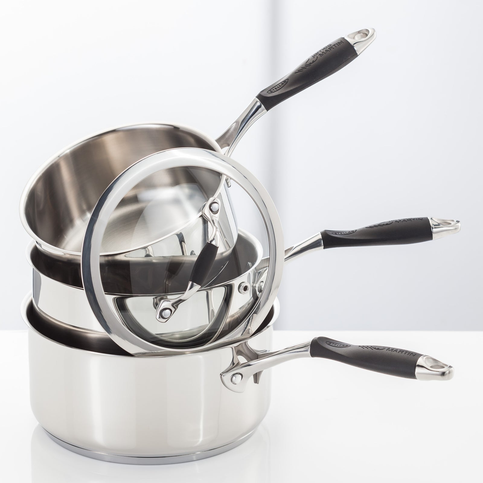 Stellar James Martin 3 Piece Saucepan Set - Stellar James Martin Saucepan 3Pce Sterling Home 1