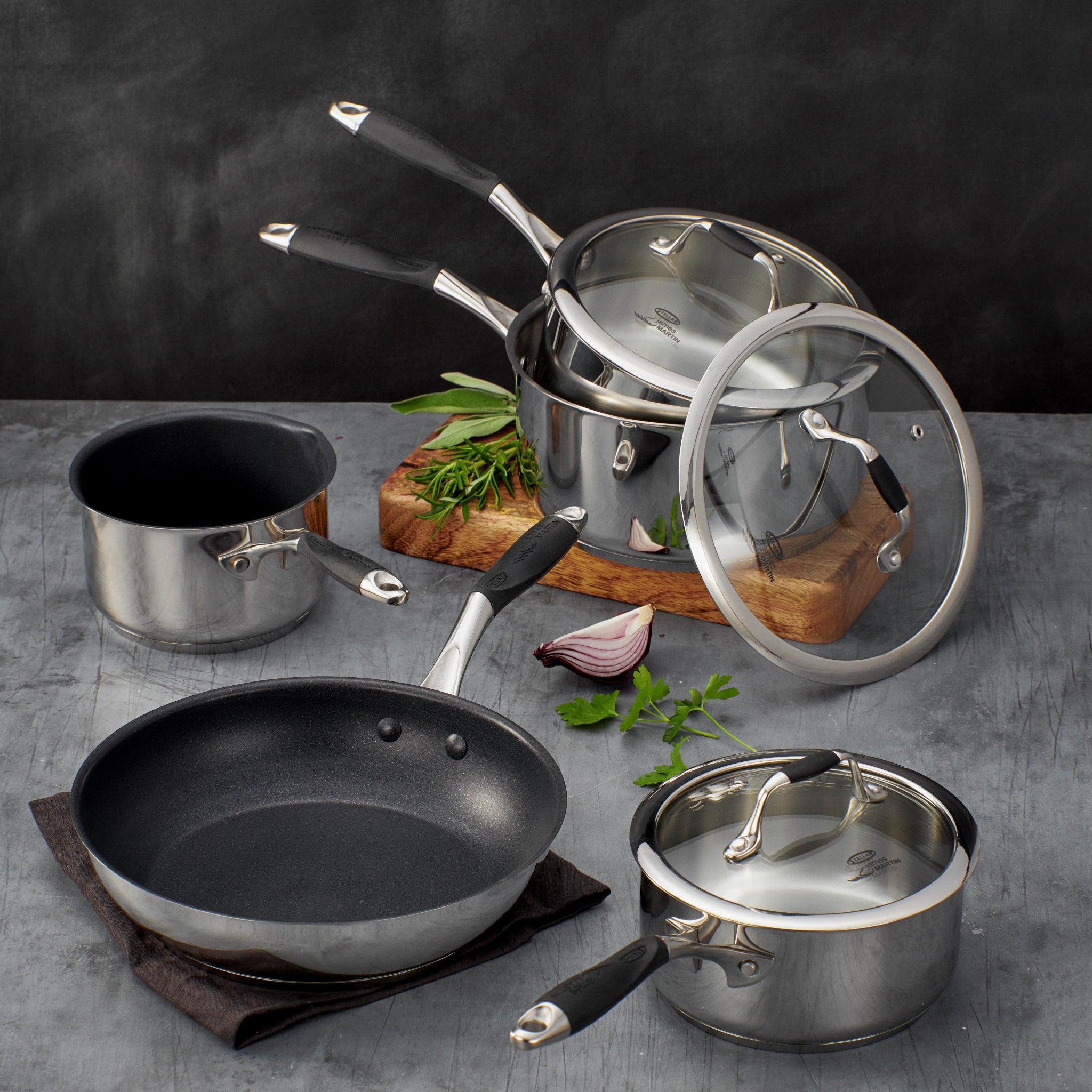 Stellar James Martin 5 Piece Saucepan - Stellar James Martin Saucepan 5Pce Sterling Home 1