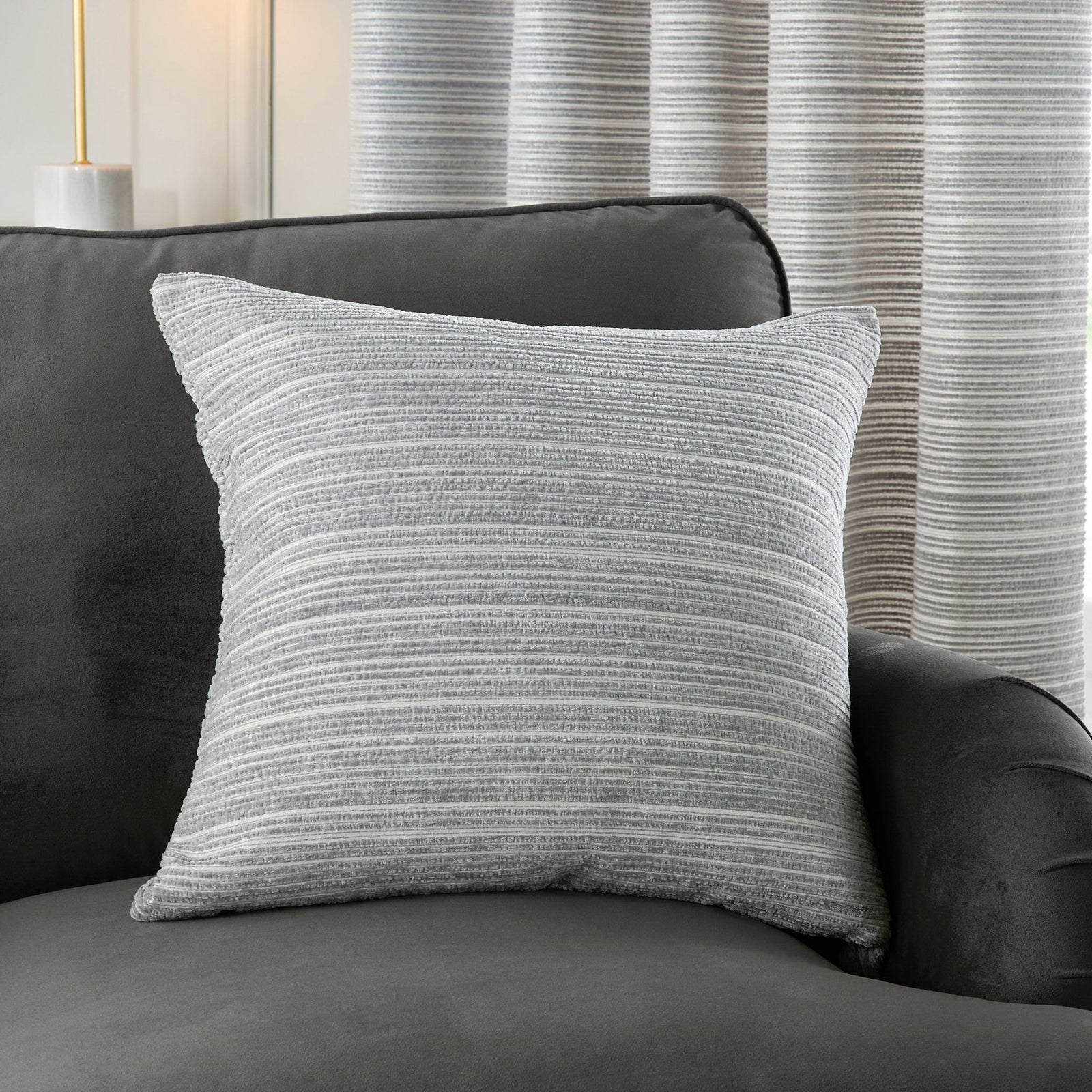 Jupiter Feather Silver Cushion - Jupiter Feather Cushion Silver 50CM Sterling Home 1