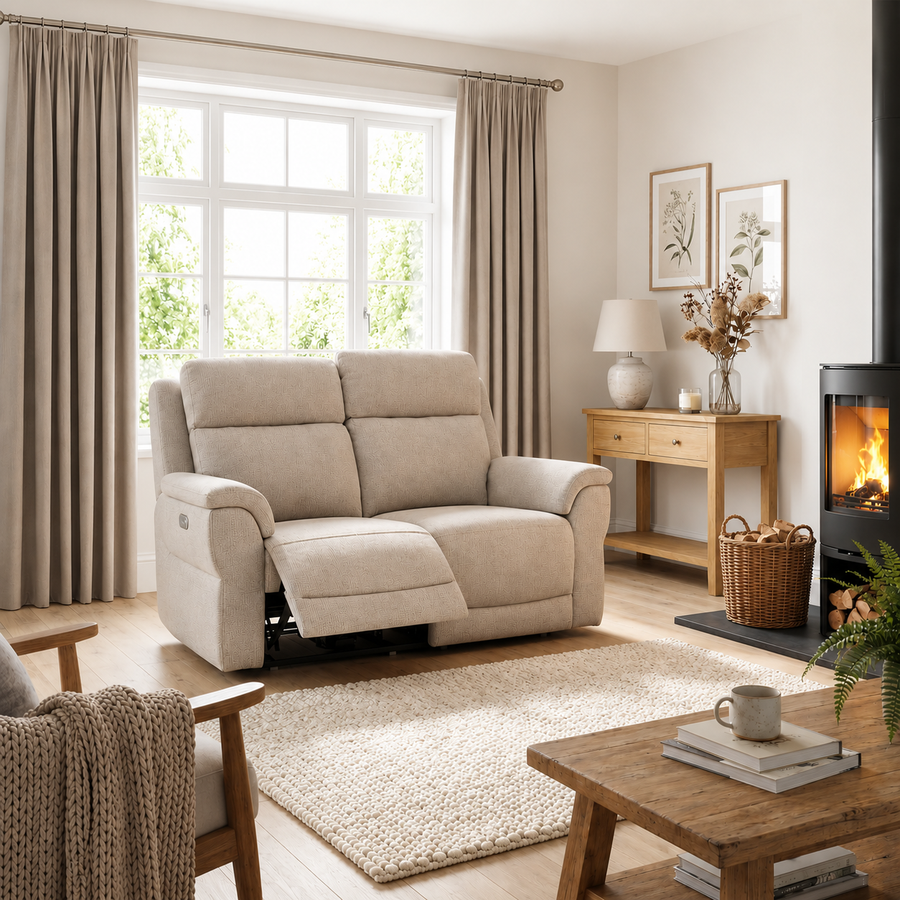 Juno 2 Seater Recliner Sofa - 2 Seater Power Recliner Sofa with USB F8 - Power Recliner with USB 2 Seater Sofas Sterling Home 2