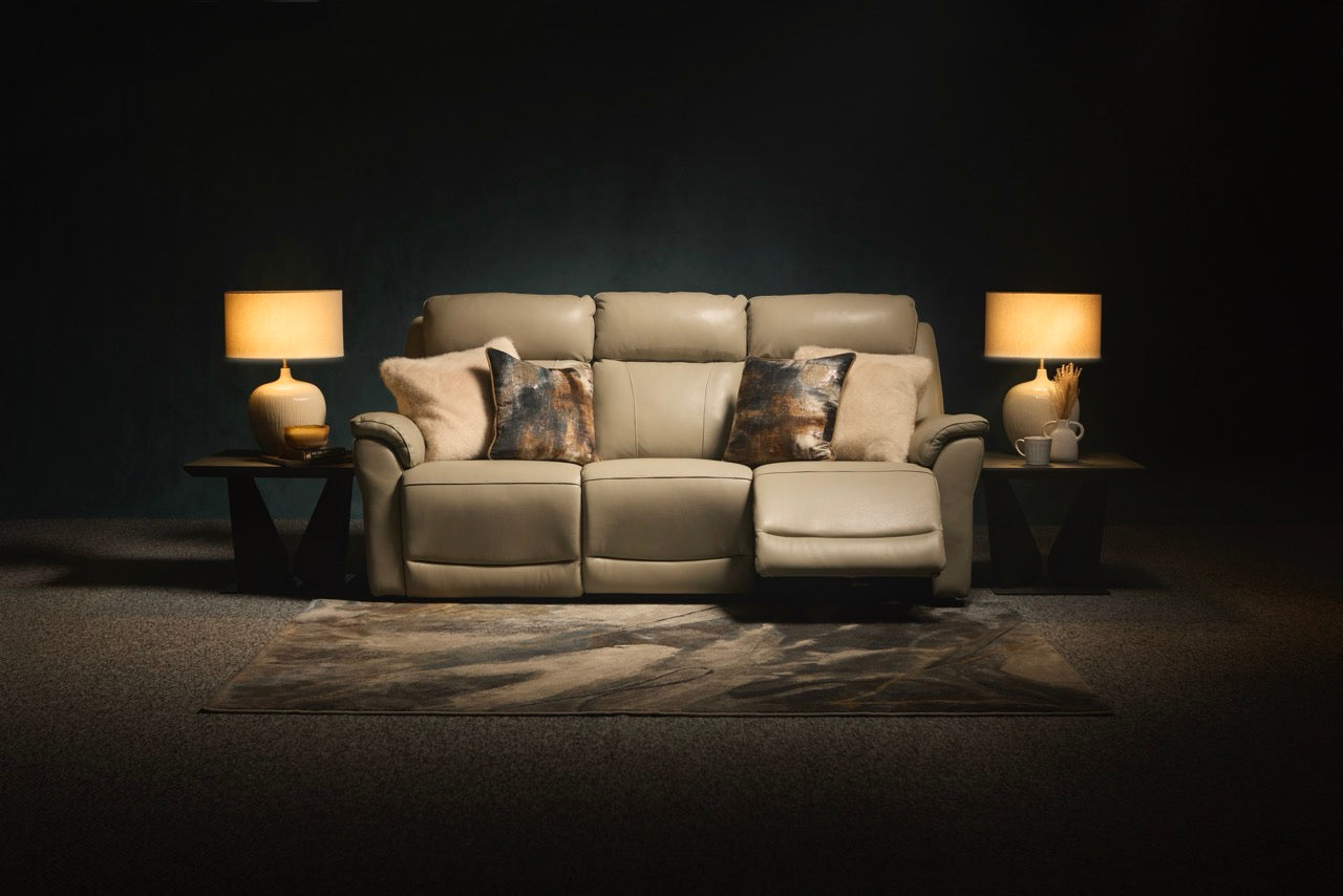 Juno 3 Seater Recliner Sofa - 3 Seater Power Recliner Sofa with USB Cat 60 - Power Recliner with USB Sterling Home 2