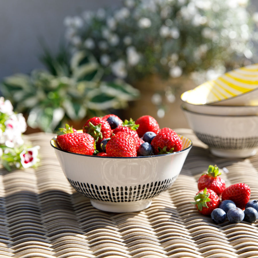 Mikasa Yellow Stripe Bowl 16CM Sterling Home 1