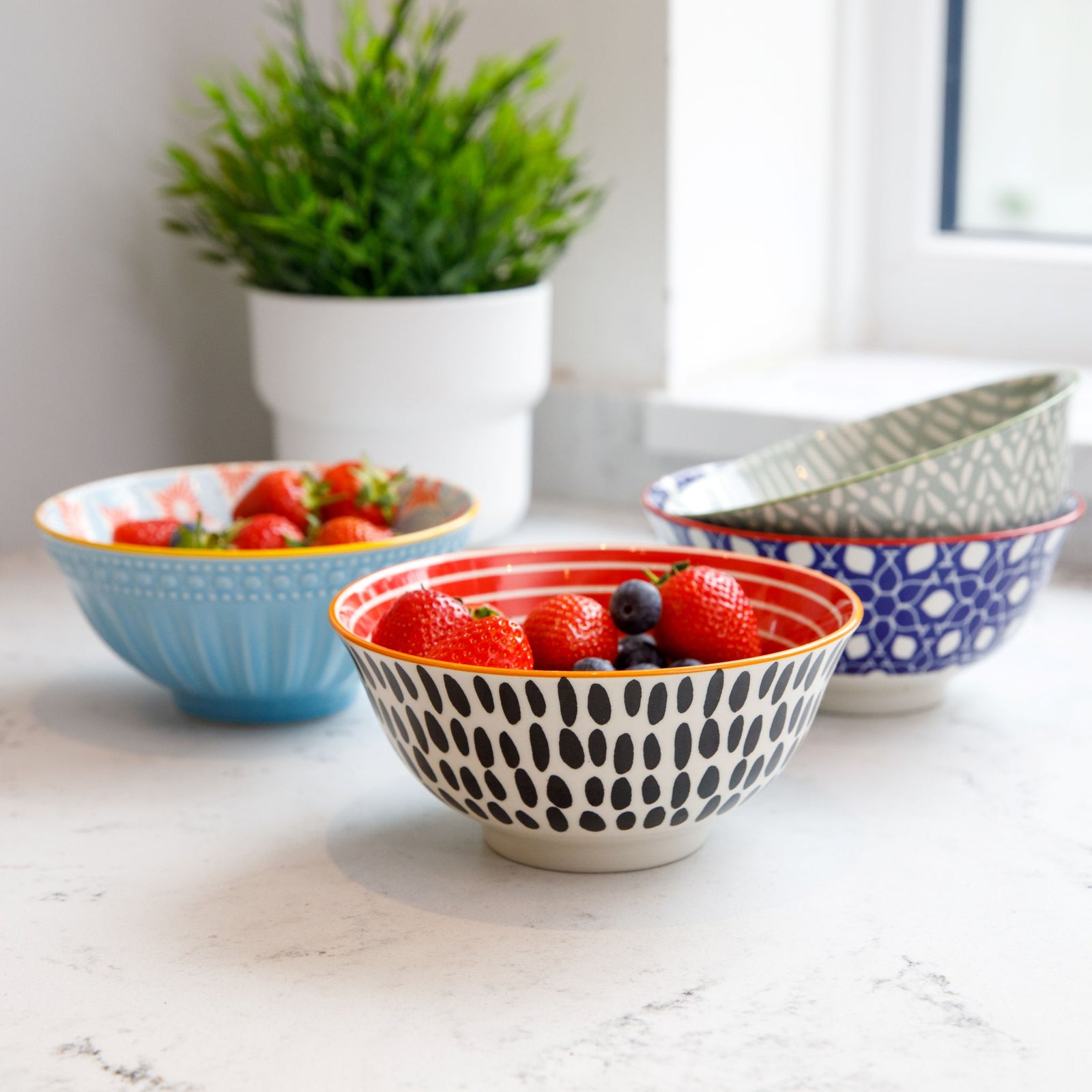 Mikasa Red Swirl Bowl - Mk Bowl 15.5Cm Red Swirl Sterling Home 2