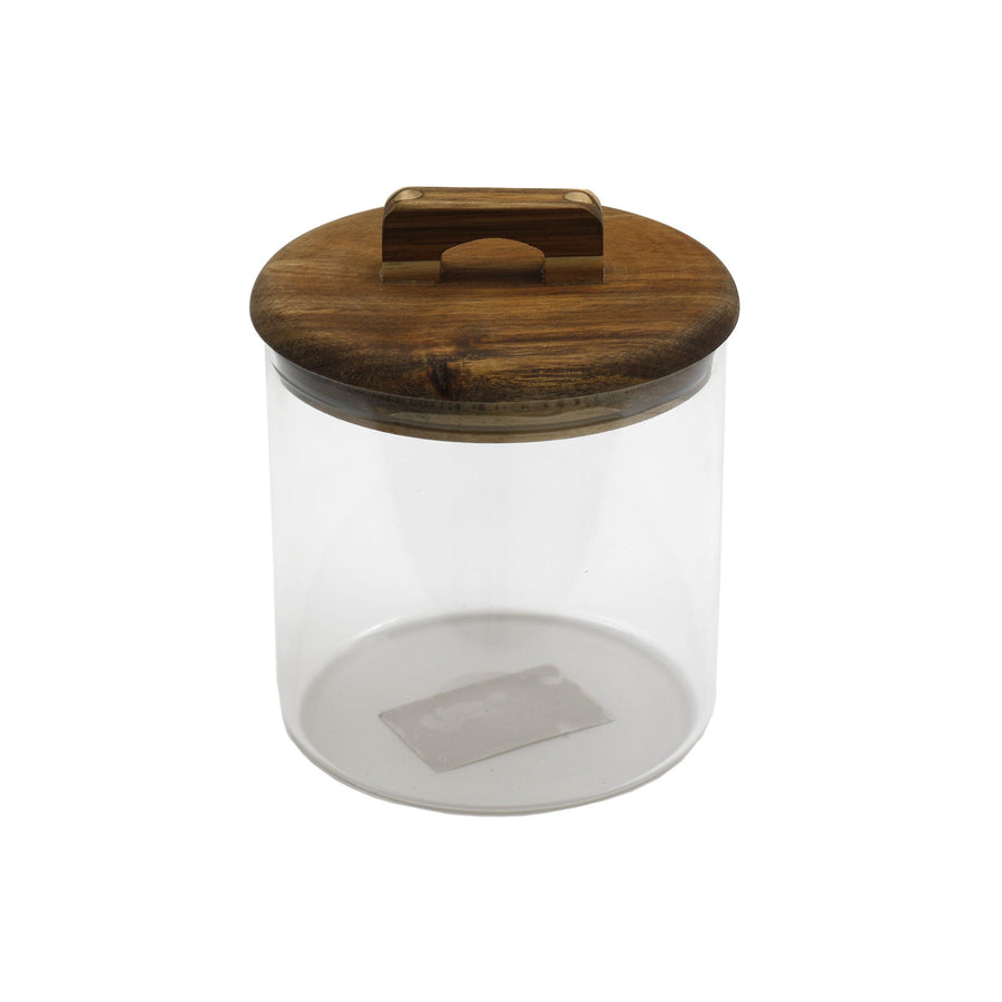 Glass Jar & Acacia Lid 12X15 - Glass Jar & Acacia Lid 12X15 Sterling Home 1
