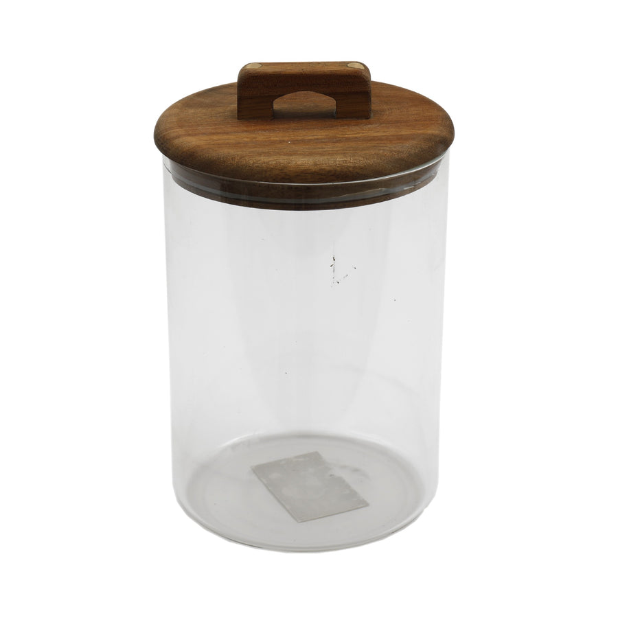Glass Jar & Acacia Lid 12X20. - Glass Jar & Acacia Lid 12X20. Sterling Home 1