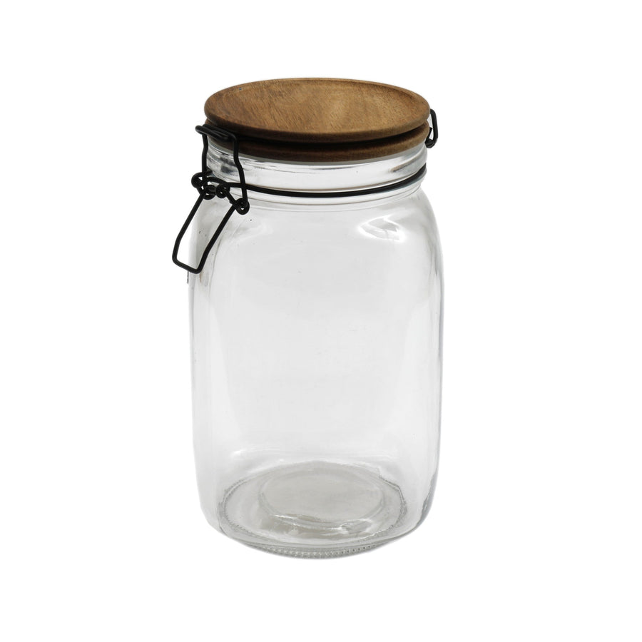 Glass Jar & Acacia Lid 11X19CM - Glass Jar & Acacia Lid 11X19CM Sterling Home 1