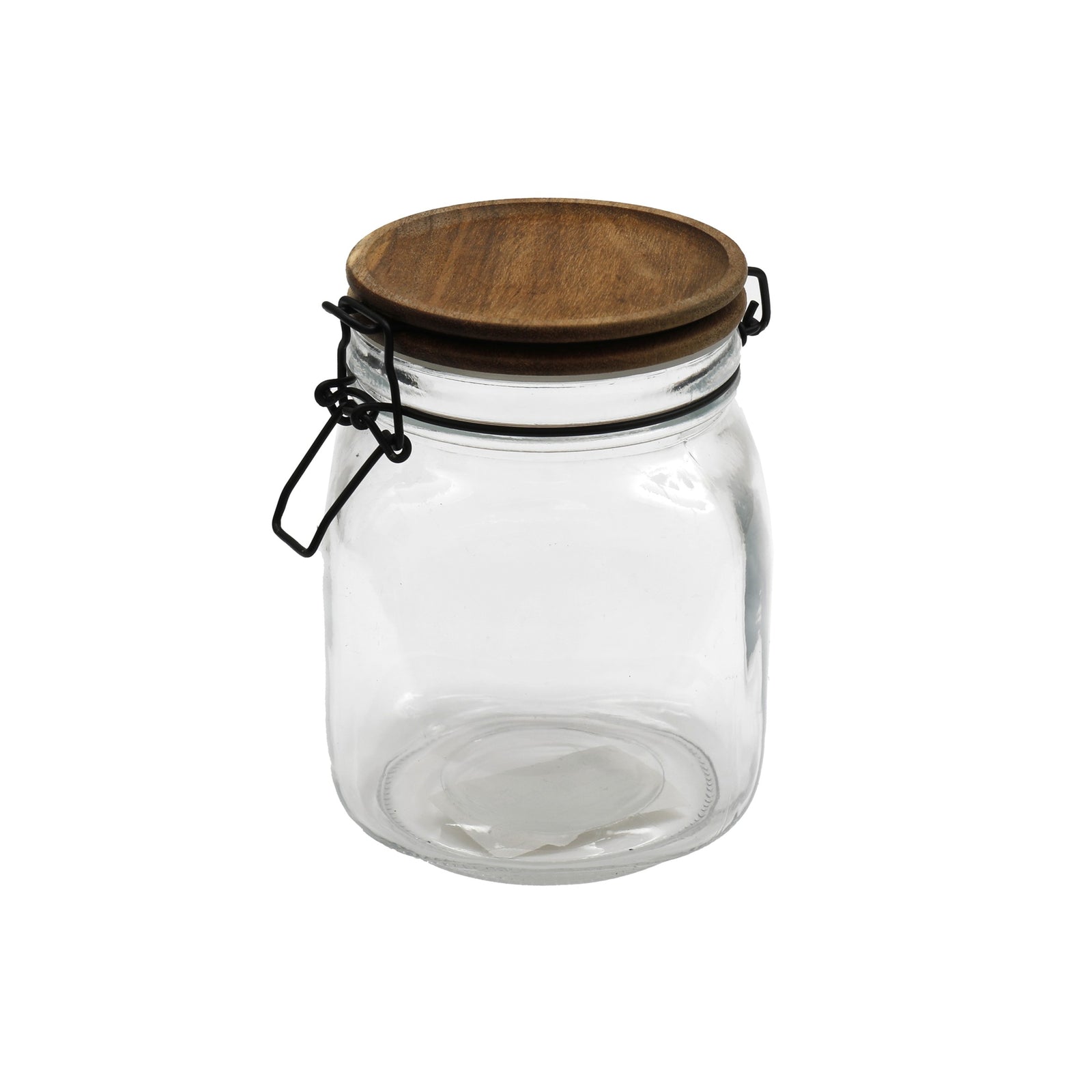 Glass Jar & Acacia Lid - Glass Jar & Acacia Lid 11X14CM Sterling Home 1