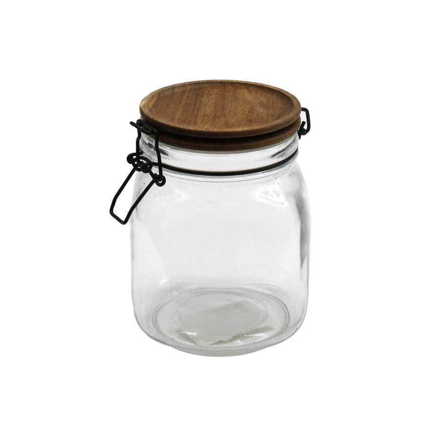Glass Jar & Acacia Lid 11X14CM - Glass Jar & Acacia Lid 11X14CM Sterling Home 1