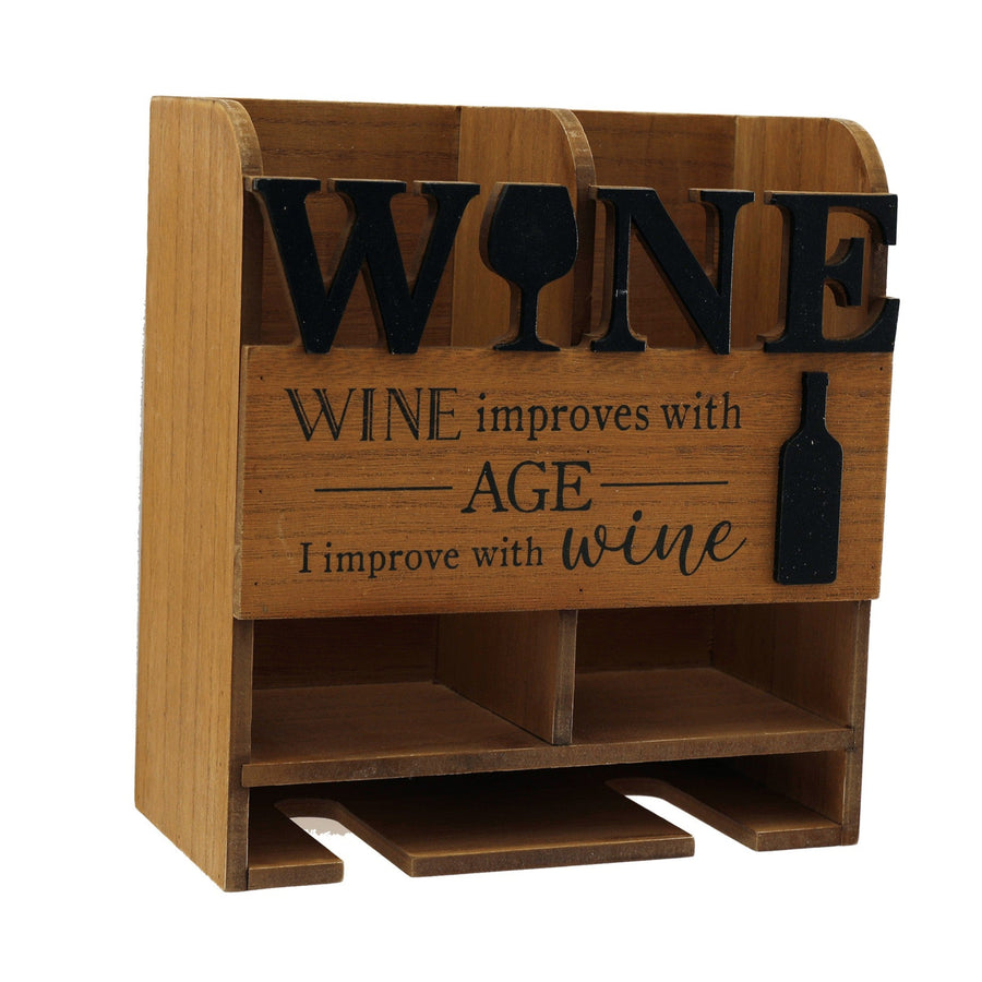Wooden Wine Bottle Holder Age Sterling Home 1