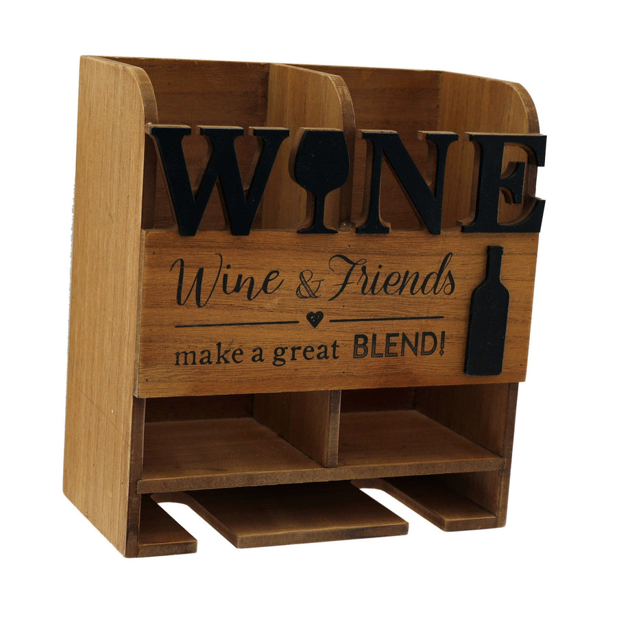 Wooden Wine Bottle Holder Friends Sterling Home 1