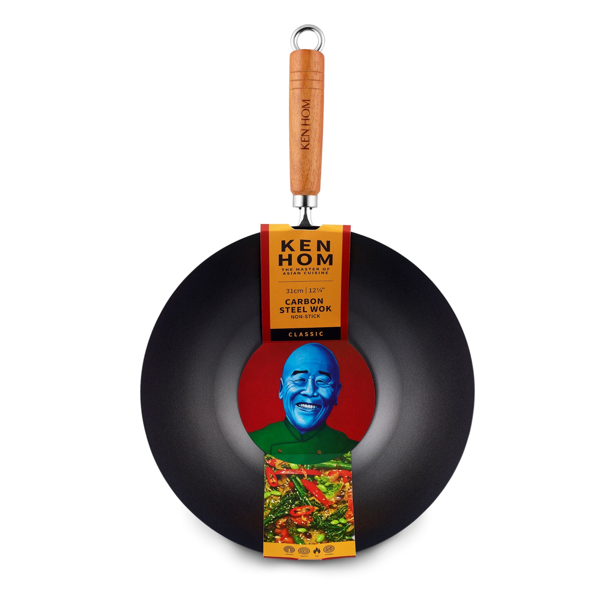 Ken Hom Classic Non-Stick Steel Wok - 31CM NS Wok Classic Sterling Home 1