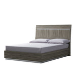 Kroma Bedframe with Led Light - Bed Wooden Headboard with LED Light - 195 x 203cm Venetian Grey Sterling Home 1