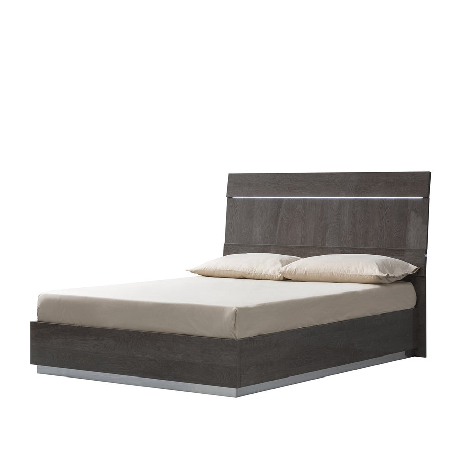 Kroma Bedframe with Led Light - Bed Wooden Headboard with LED Light - 154 x 203cm Silver Birch - Super King - Silver Birch