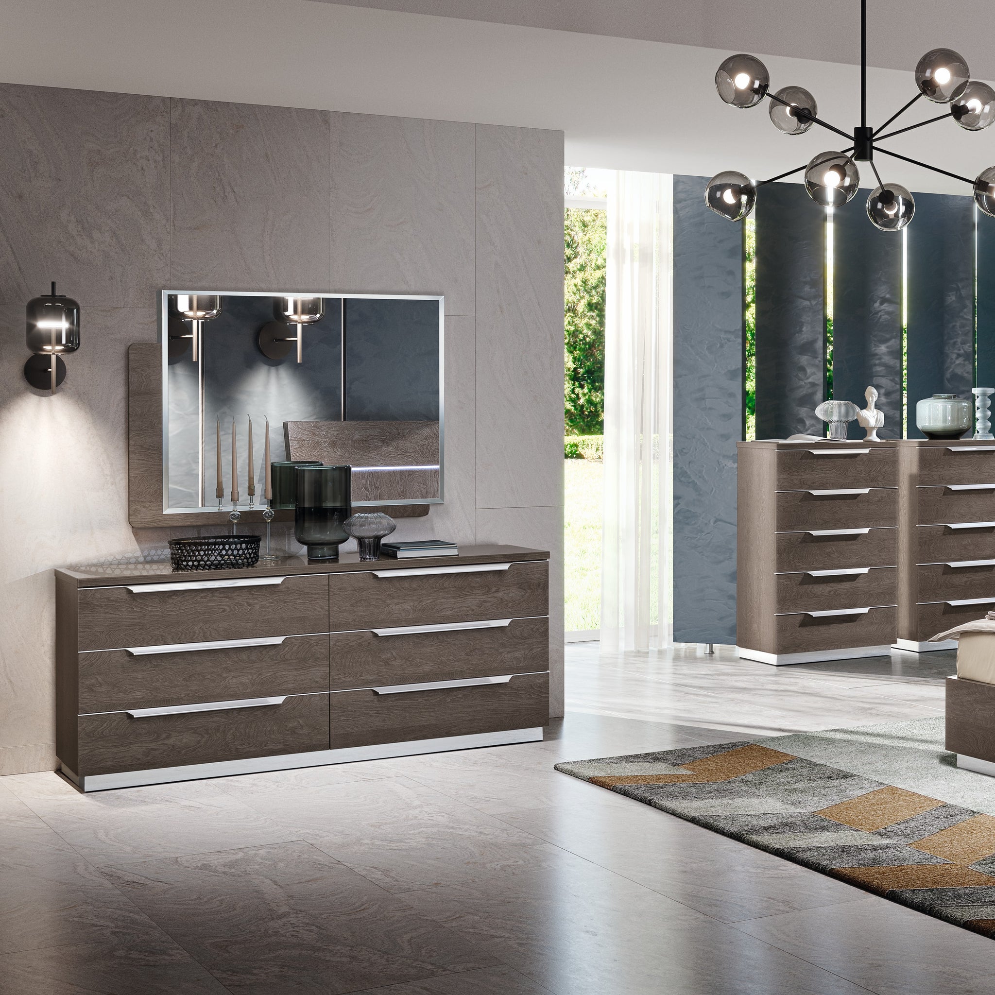 Kroma 6 Drawer Cabinet - 6 Drawer Double Dresser Venetian Grey - Venetian Grey Sterling Home 2