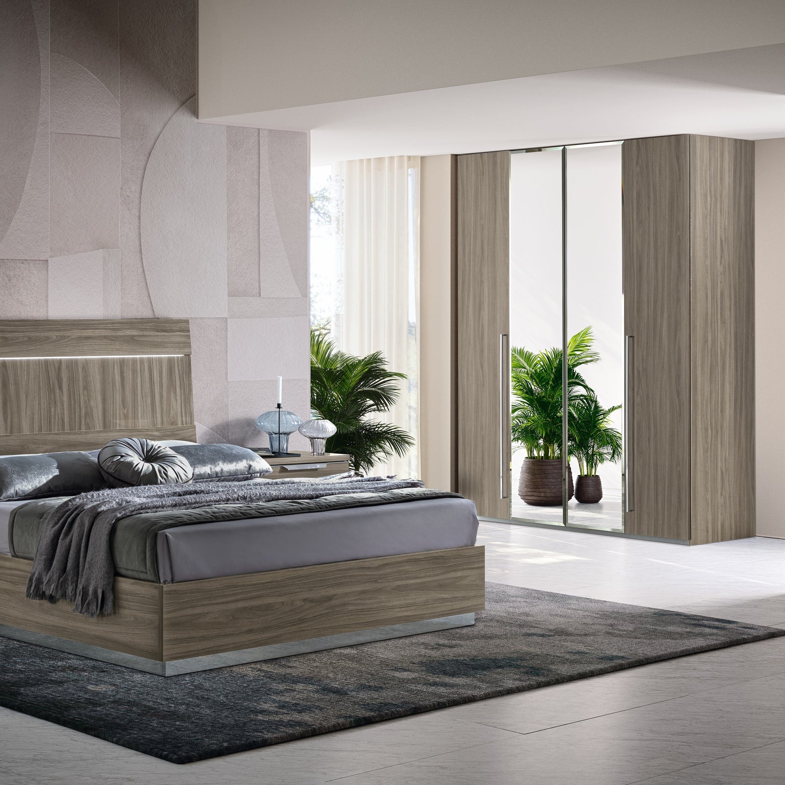 Kroma 4 Door Wardrobe - 4 Door Wardrobe Venetian Grey - Venetian Grey Sterling Home 2