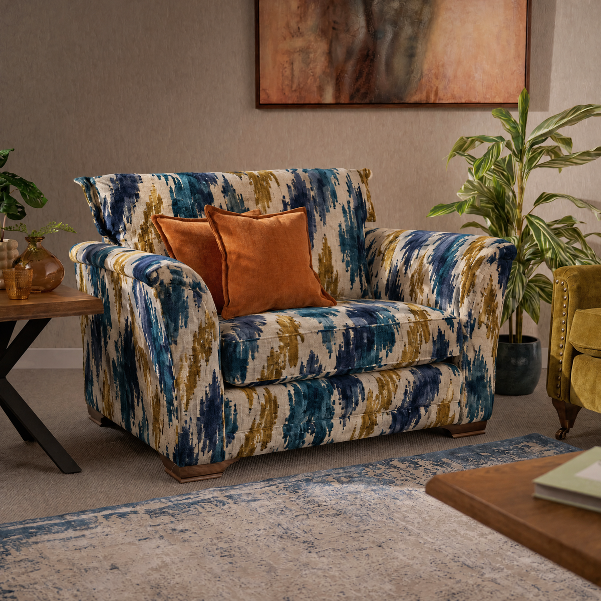 Burton Loveseat - Snuggler Grade G — 4042 : Kingfisher Laverton Velvet, gallery image 1
