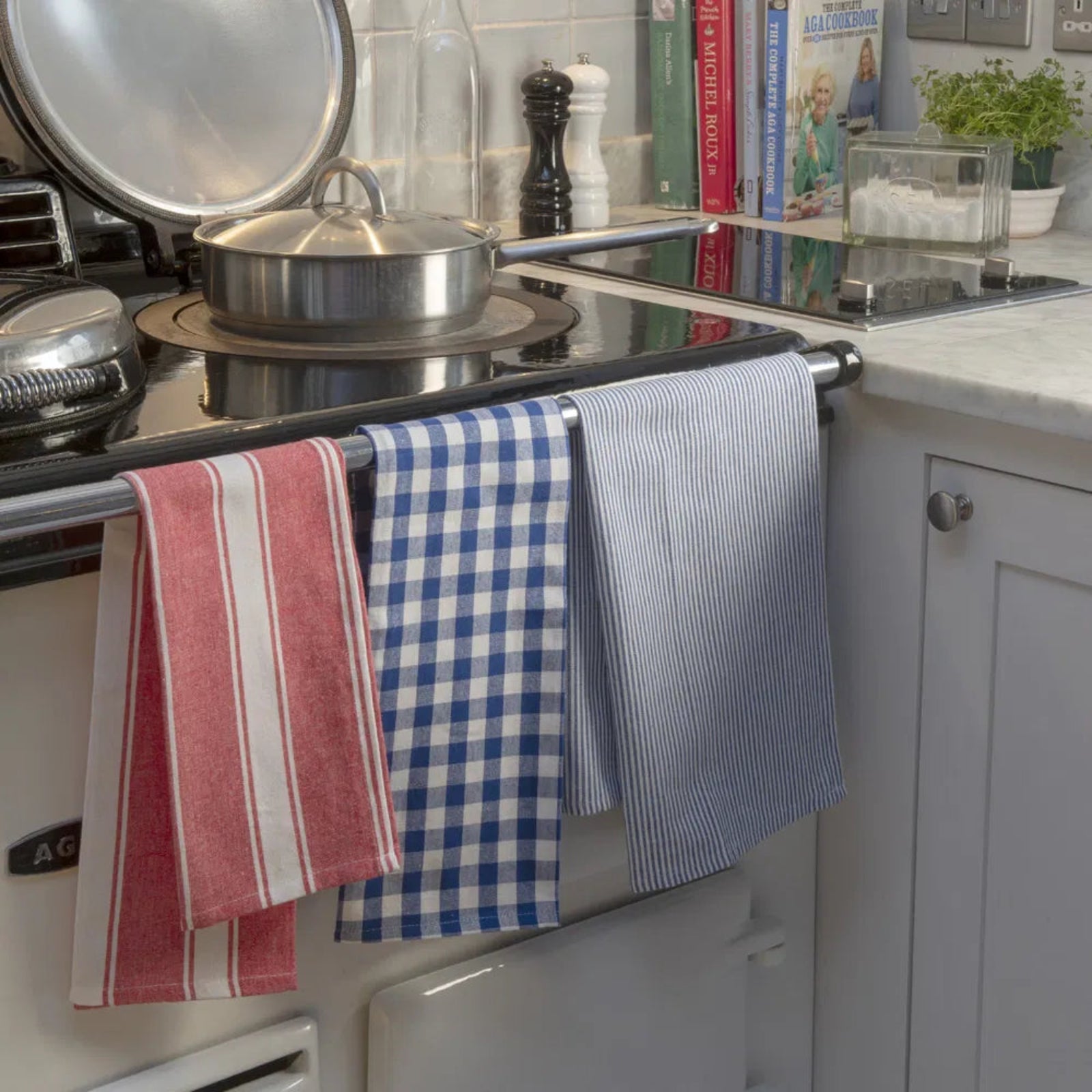 Kensington Stripe Tea Towel Black Set Of 3 Sterling Home 2