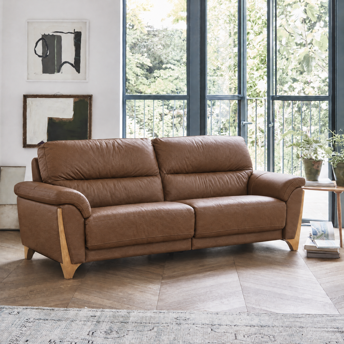 Ercol Enna 3 Seater Sofa - Medium Sofa Leather — CM - Clear Matt / L1102, gallery image 1