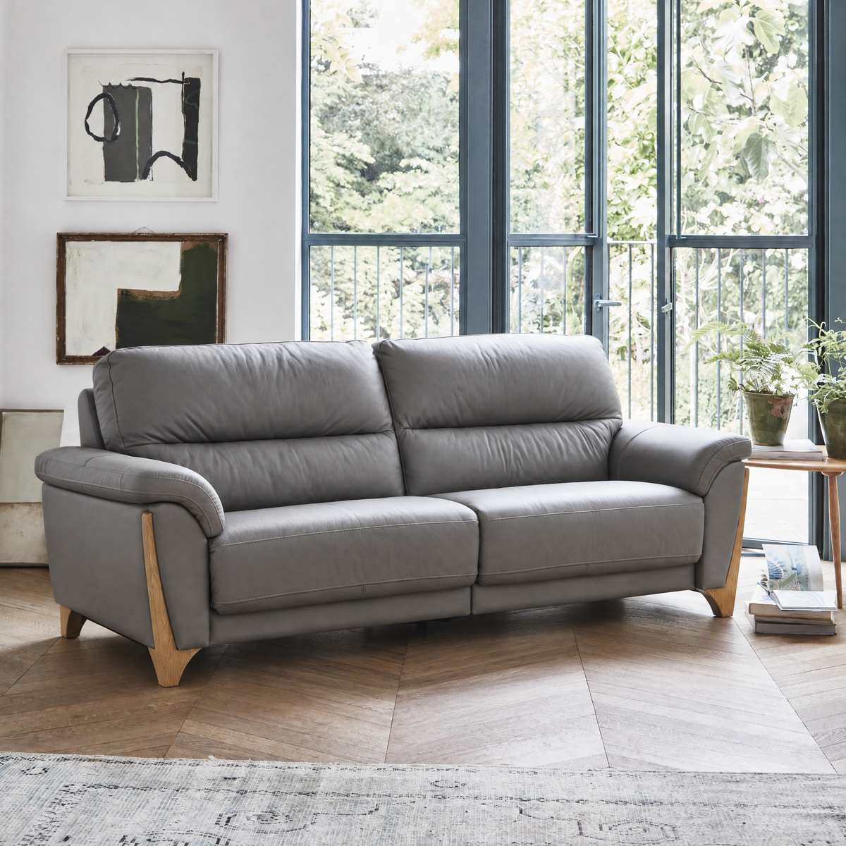 Ercol Enna 3 Seater Sofa - Medium Sofa Leather — CM - Clear Matt / L1103, gallery image 1