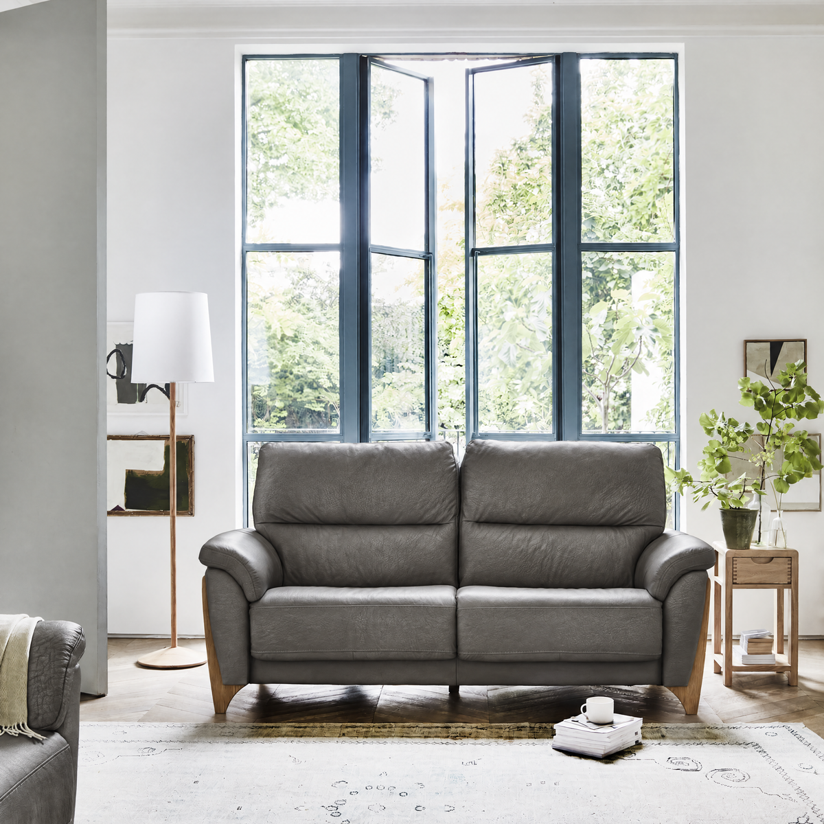 Ercol Enna 4 Seater Sofa - Large Sofa Leather — CM - Clear Matt / L1103, gallery image 1