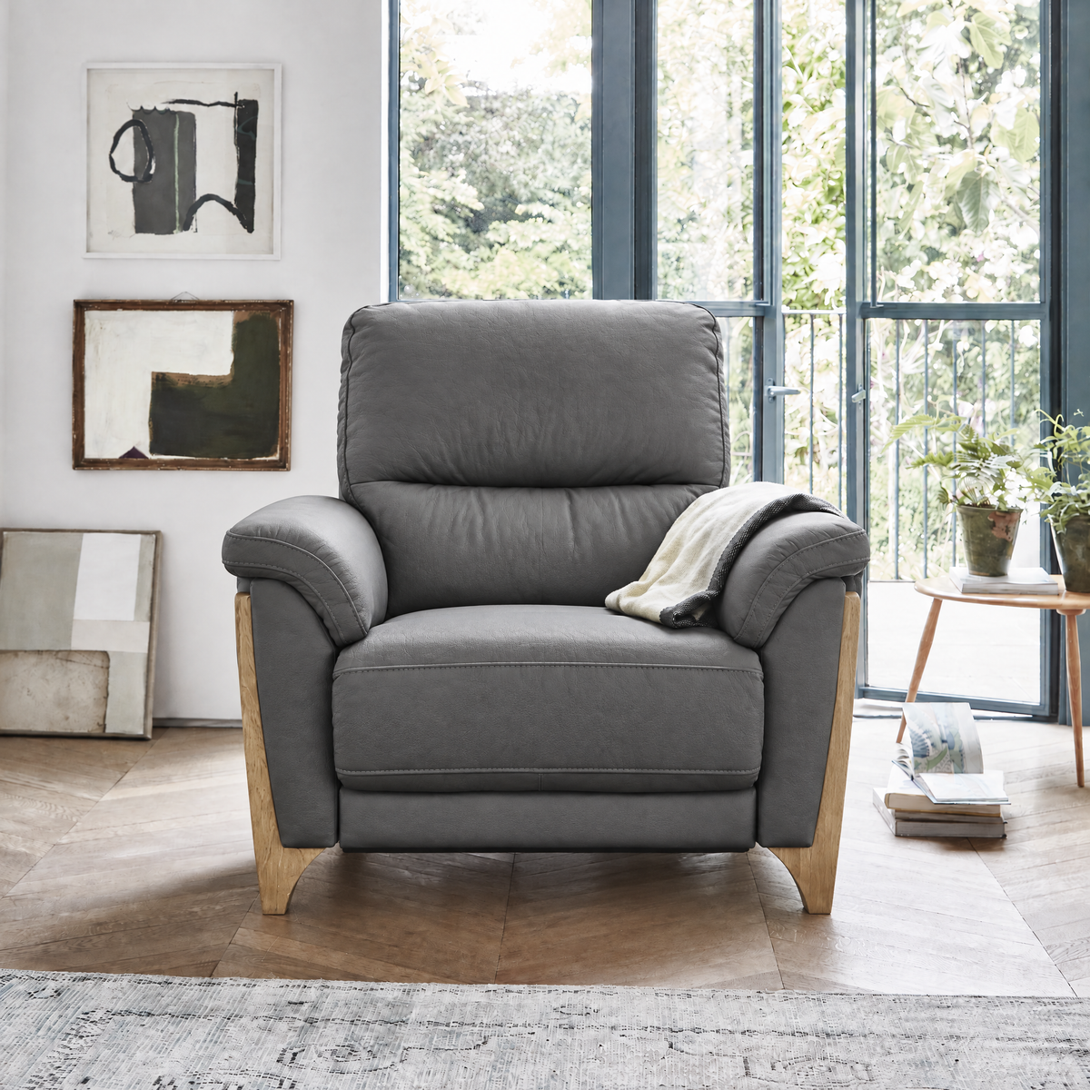 Ercol Enna Armchair - Armchair Leather — CM - Clear Matt / L1103, gallery image 1