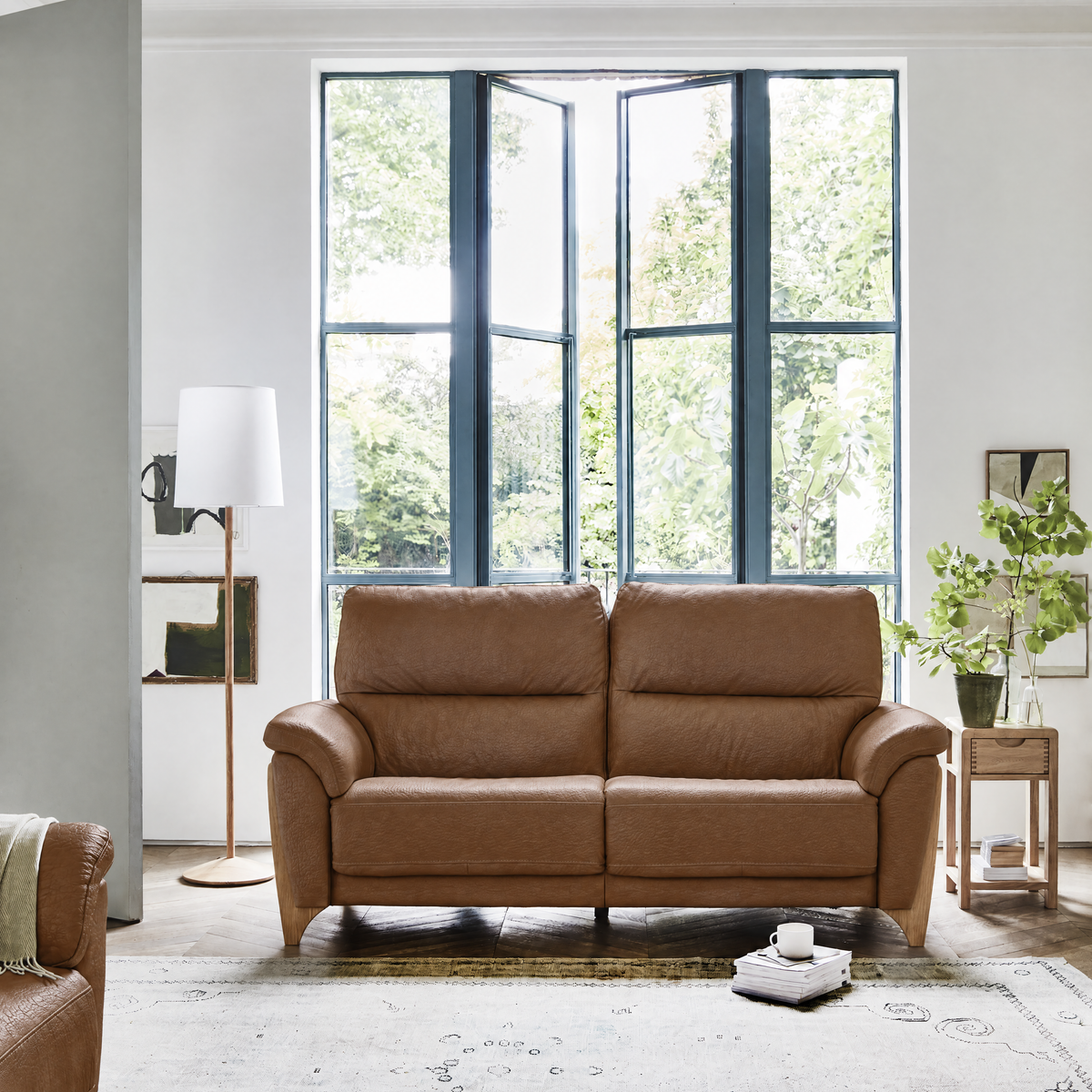 Ercol Enna 4 Seater Sofa - Large Sofa Leather — CM - Clear Matt / L1102, gallery image 1