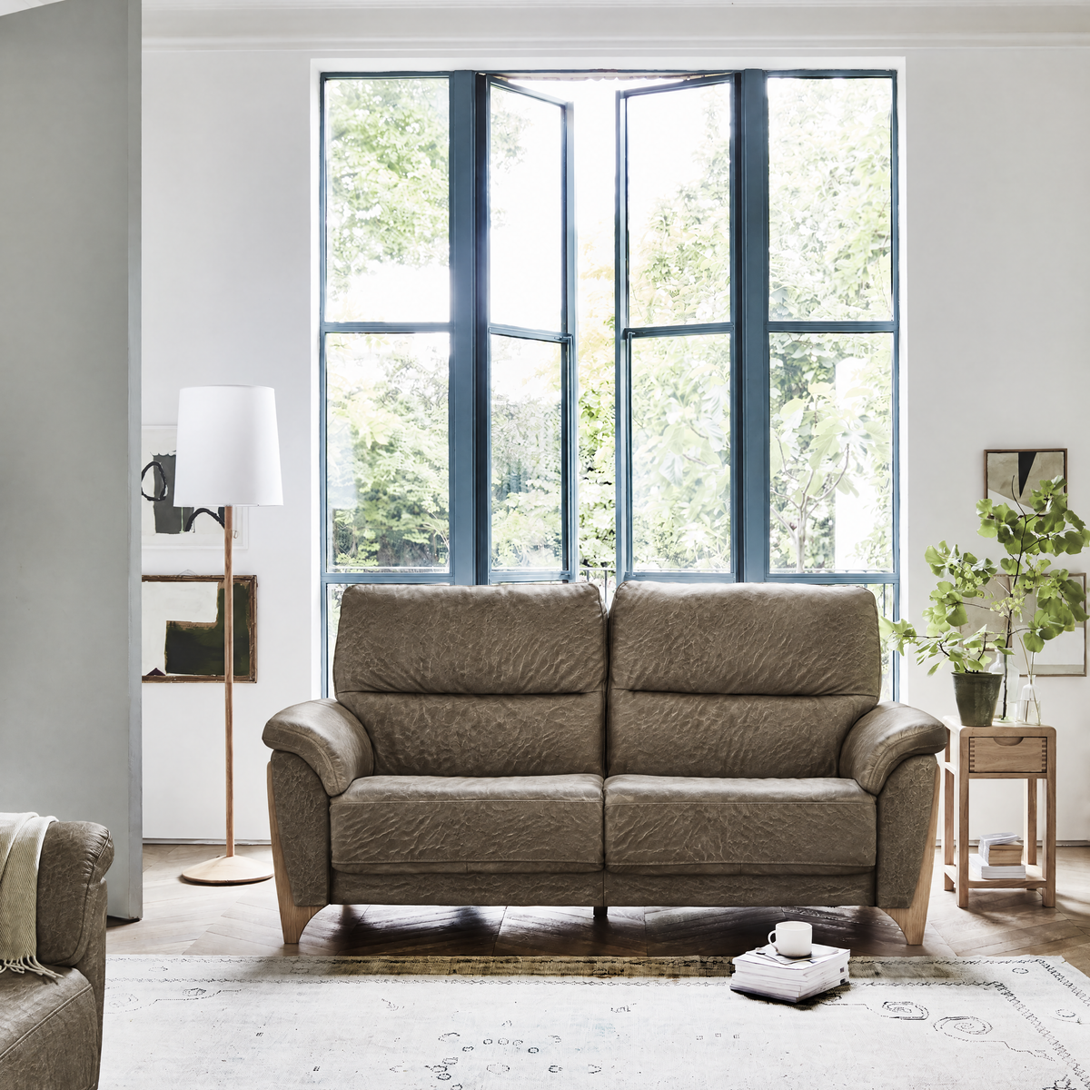 Ercol Enna 4 Seater Sofa - Large Sofa Leather — CM - Clear Matt / L1501, gallery image 1