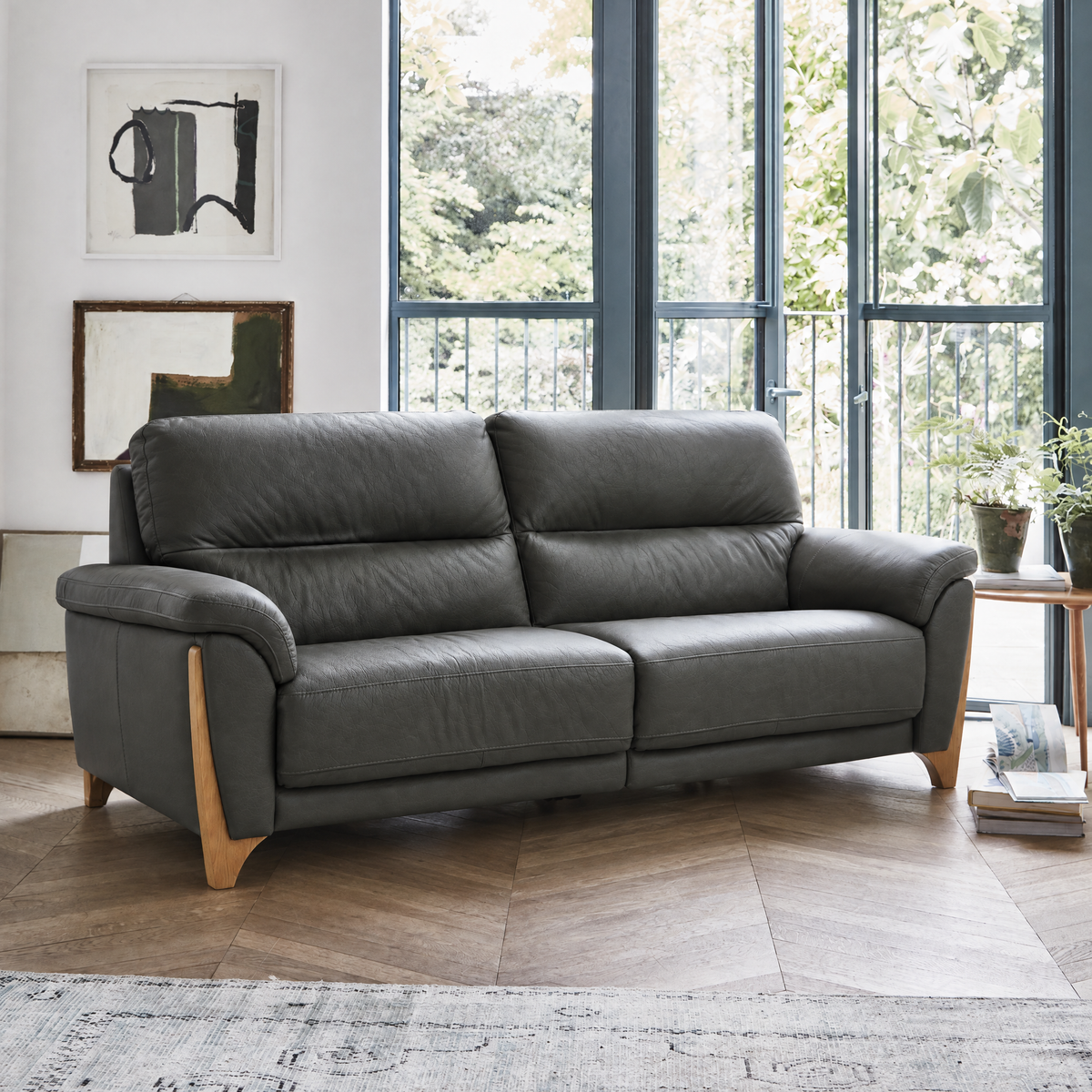Ercol Enna 3 Seater Sofa - Medium Sofa Leather — CM - Clear Matt / L1502, gallery image 1