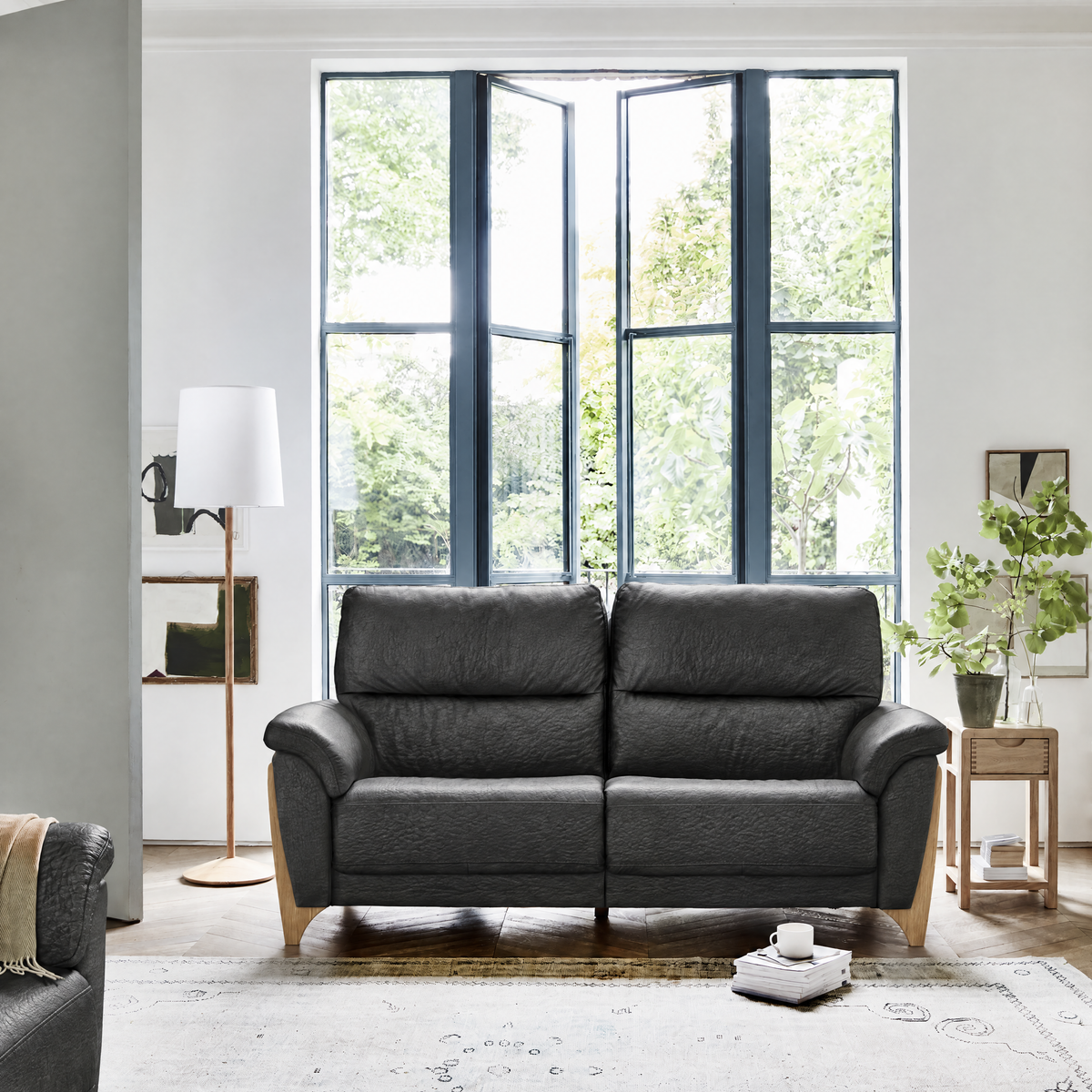 Ercol Enna 4 Seater Sofa - Large Sofa Leather — CM - Clear Matt / L1502, gallery image 1