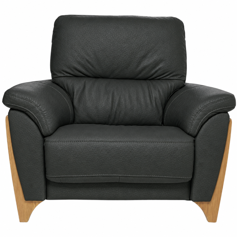Ercol Enna Armchair - Armchair Leather Armchairs Sterling Home 3 CM - Clear Matt L1502