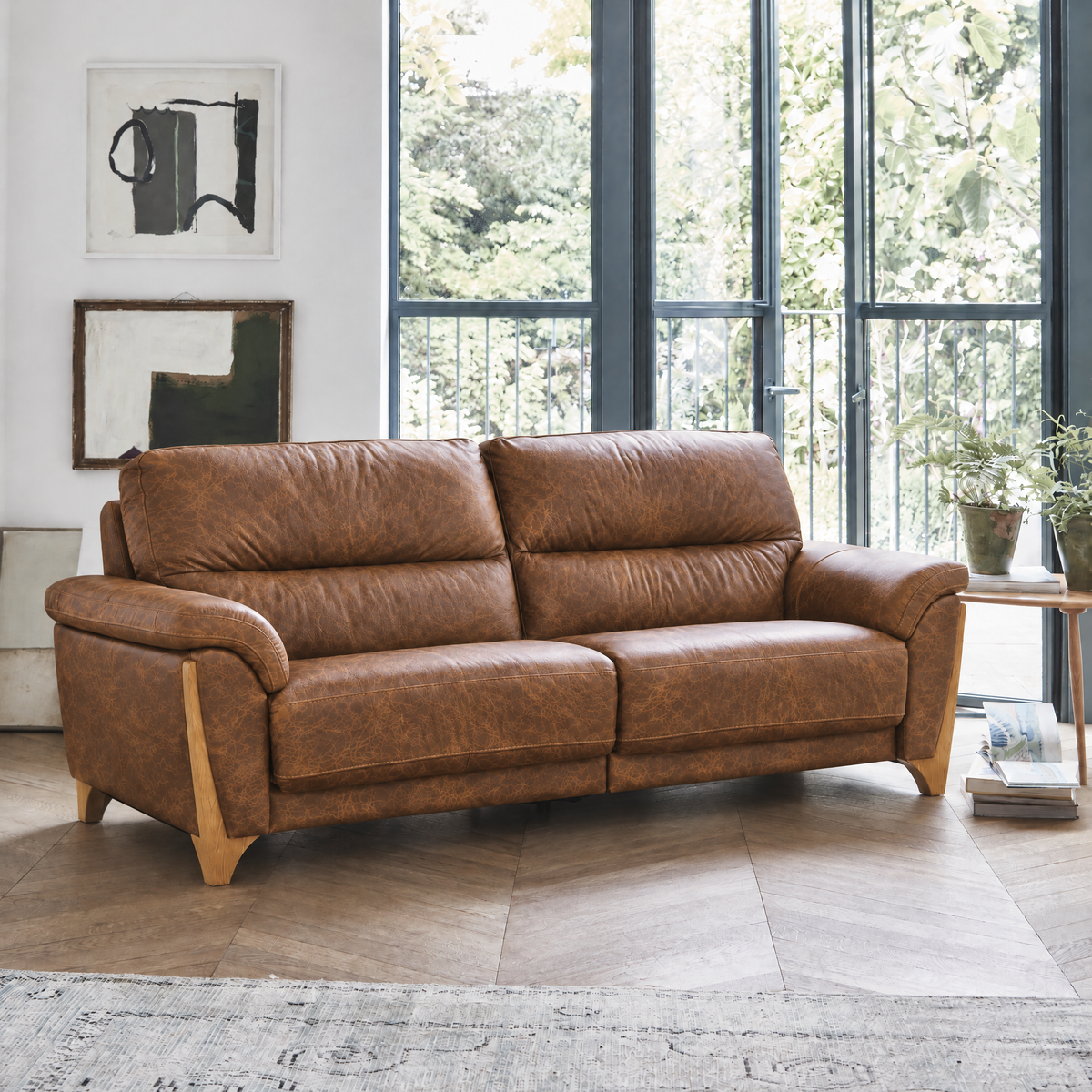 Ercol Enna 3 Seater Sofa - Medium Sofa Leather — CM - Clear Matt / L1503, gallery image 1