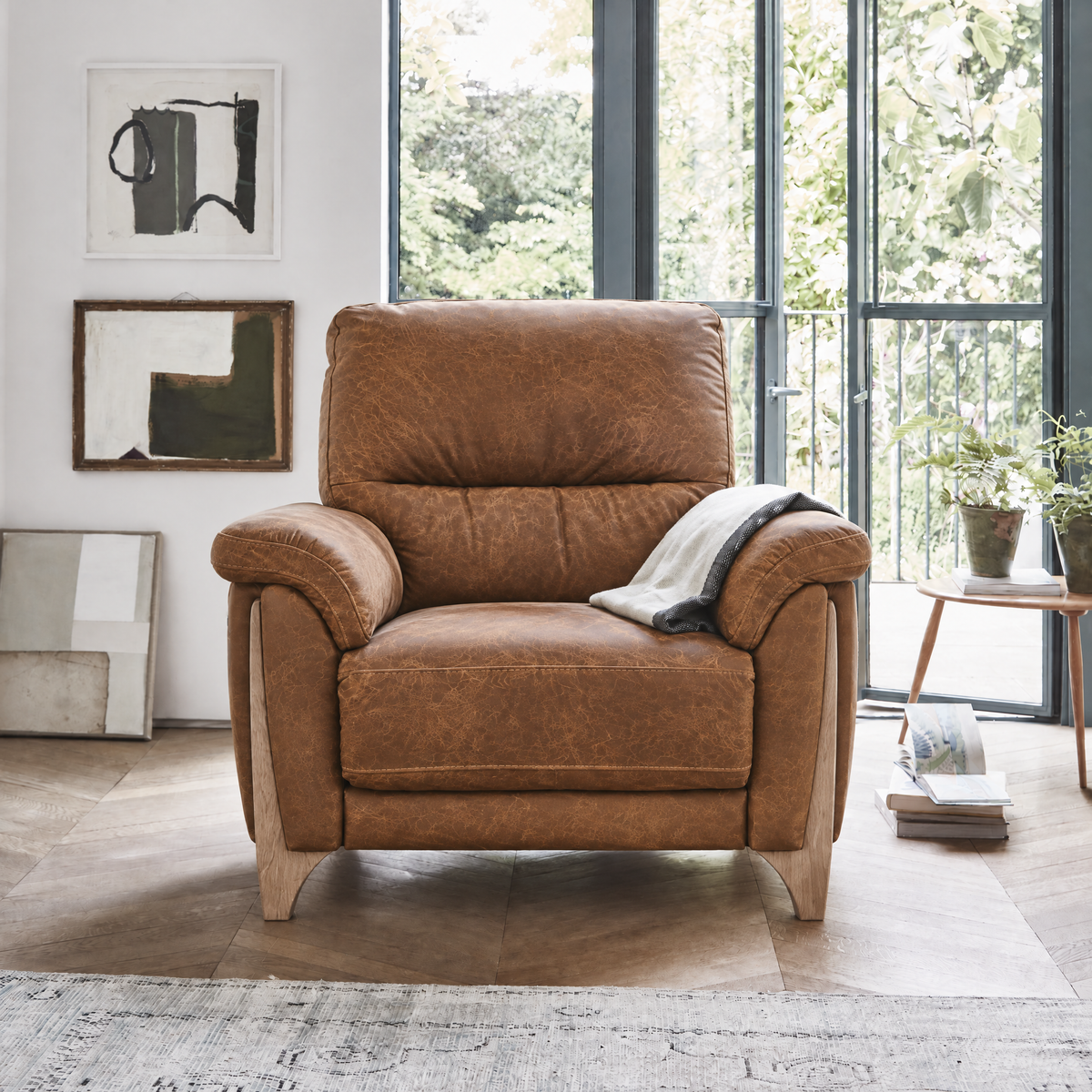 Ercol Enna Armchair - Armchair Leather — CM - Clear Matt / L1503, gallery image 1