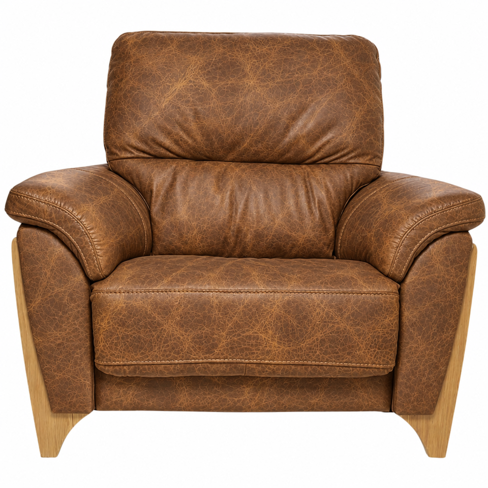 Ercol Enna Armchair - Armchair Leather Armchairs Sterling Home 4 CM - Clear Matt L1503