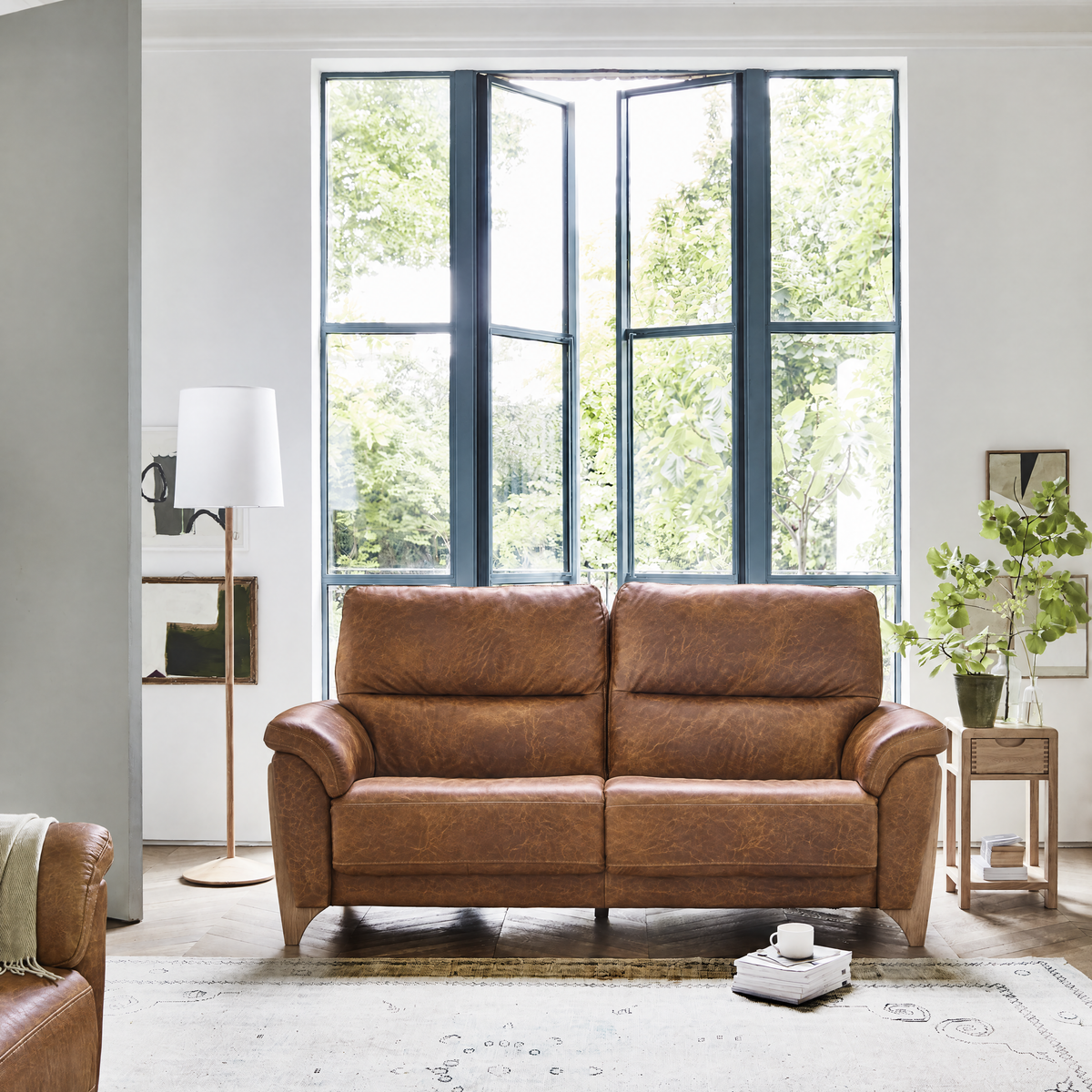 Ercol Enna 4 Seater Sofa - Large Sofa Leather — CM - Clear Matt / L1503, gallery image 1