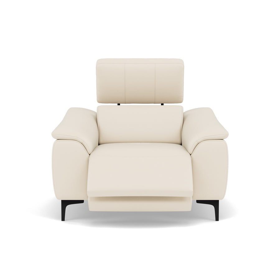 Nicoletti La Scala Power Recliner Chair Lumbar Support - Power Recliner Chair Lumber Support CB Torello - Power with Power Headrest and Power Lumbar Sterling Home 1 Torello PS Bianco 93