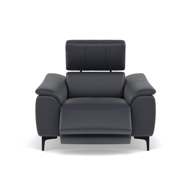 Nicoletti La Scala Power Recliner Chair Lumbar Support - Power Recliner Chair Lumber Support CB Torello - Power with Power Headrest and Power Lumbar Sterling Home 7 Torello PS Blu -S 81