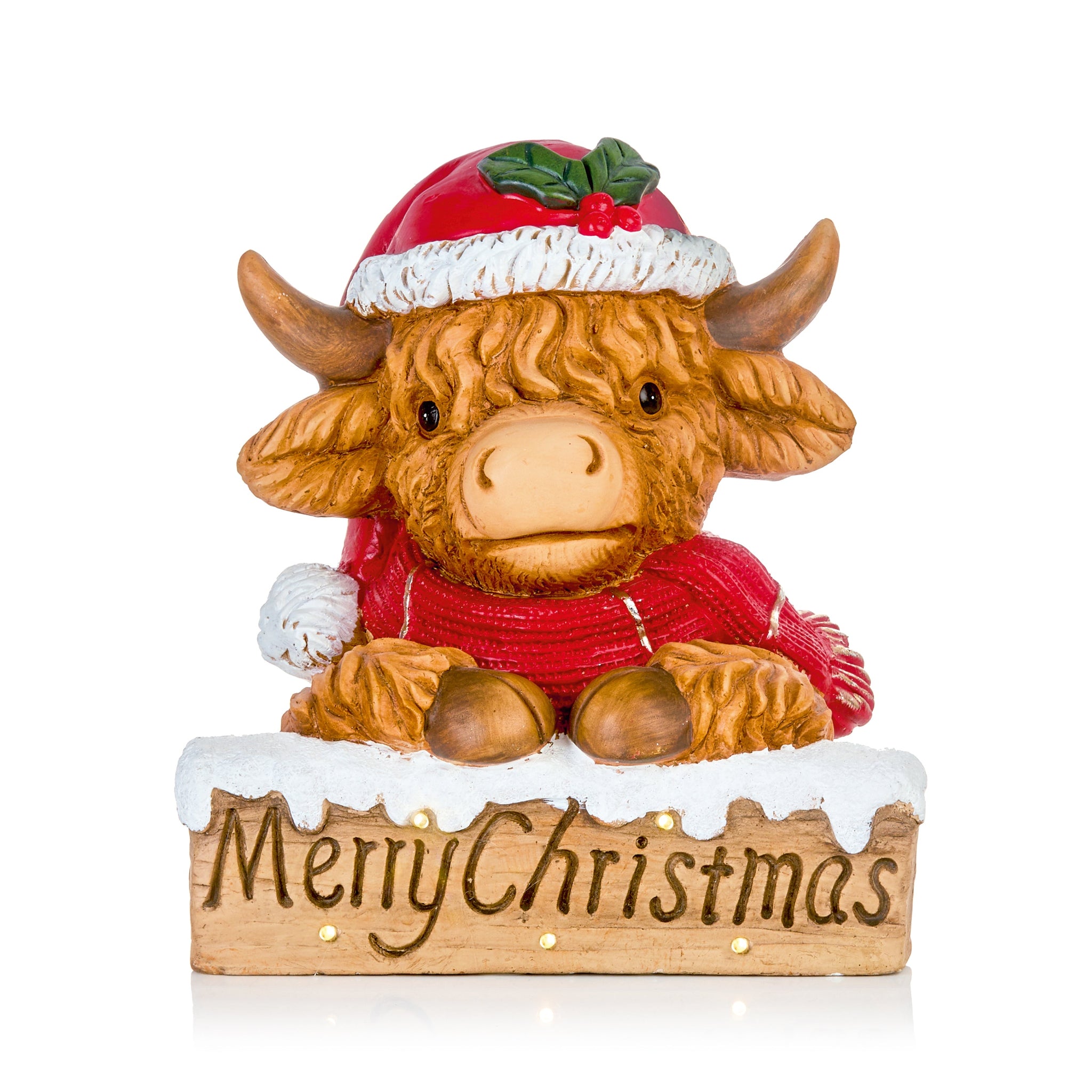 Highland Cow Welcome Sign Battery Operated - C Lit BO Highland Cow Welcome Sign 31CM Sterling Home 1