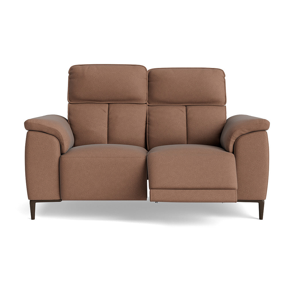 Loma 2 Seater Recliner Sofa - 2 Seater Sofa with 2 Power Recliners USB Fabric - Power Recliner with USB Sterling Home 5 BFA-BLJ-04 TOBACCO