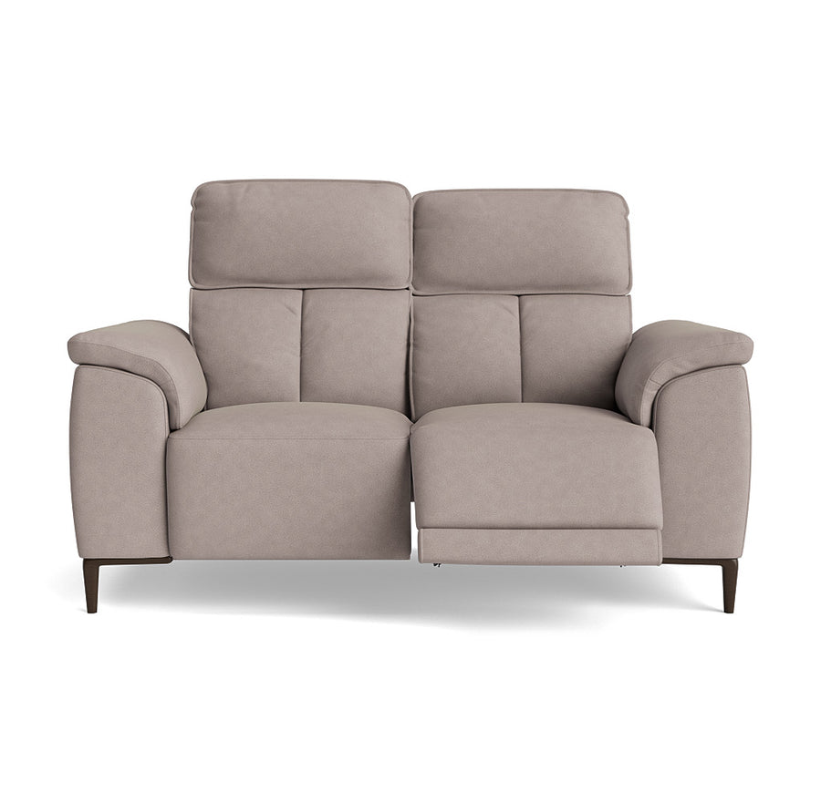 Loma 2 Seater Recliner Sofa - 2 Seater Sofa with 2 Power Recliners USB Fabric - Power Recliner with USB