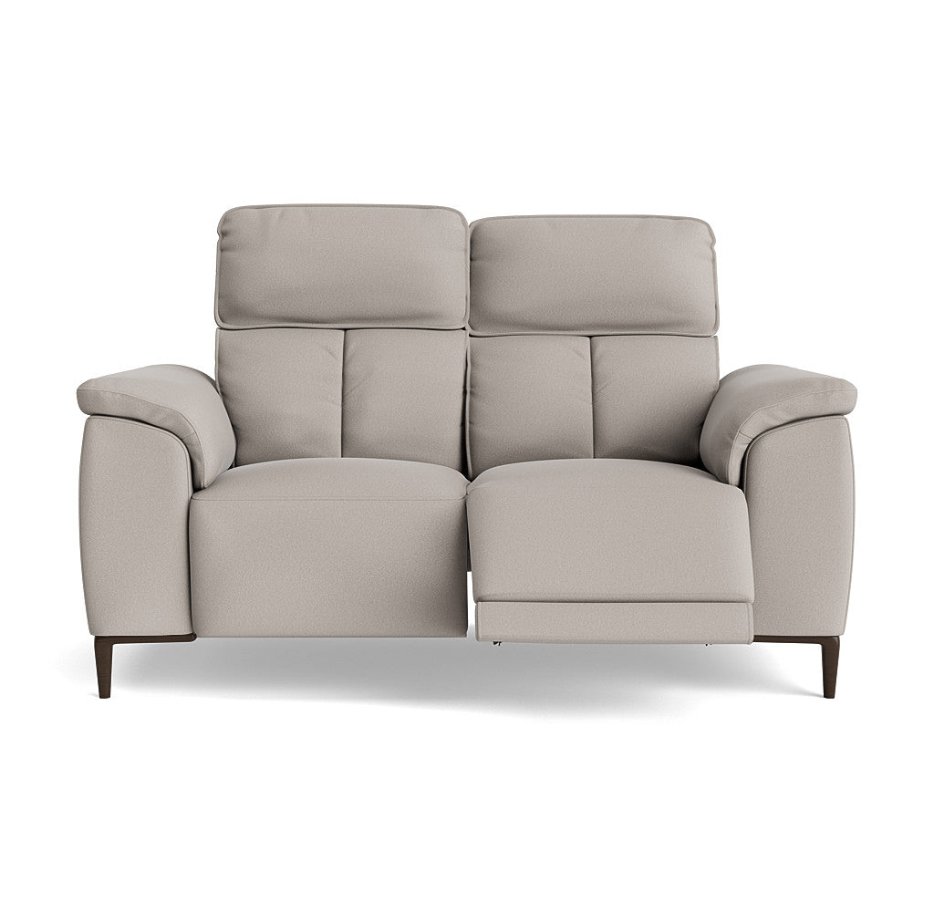 Loma 2 Seater Recliner Sofa - 2 Seater Sofa with 2 Power Recliners USB Fabric - Power Recliner with USB Sterling Home 11 BFAMAD-02 SILVER GREY