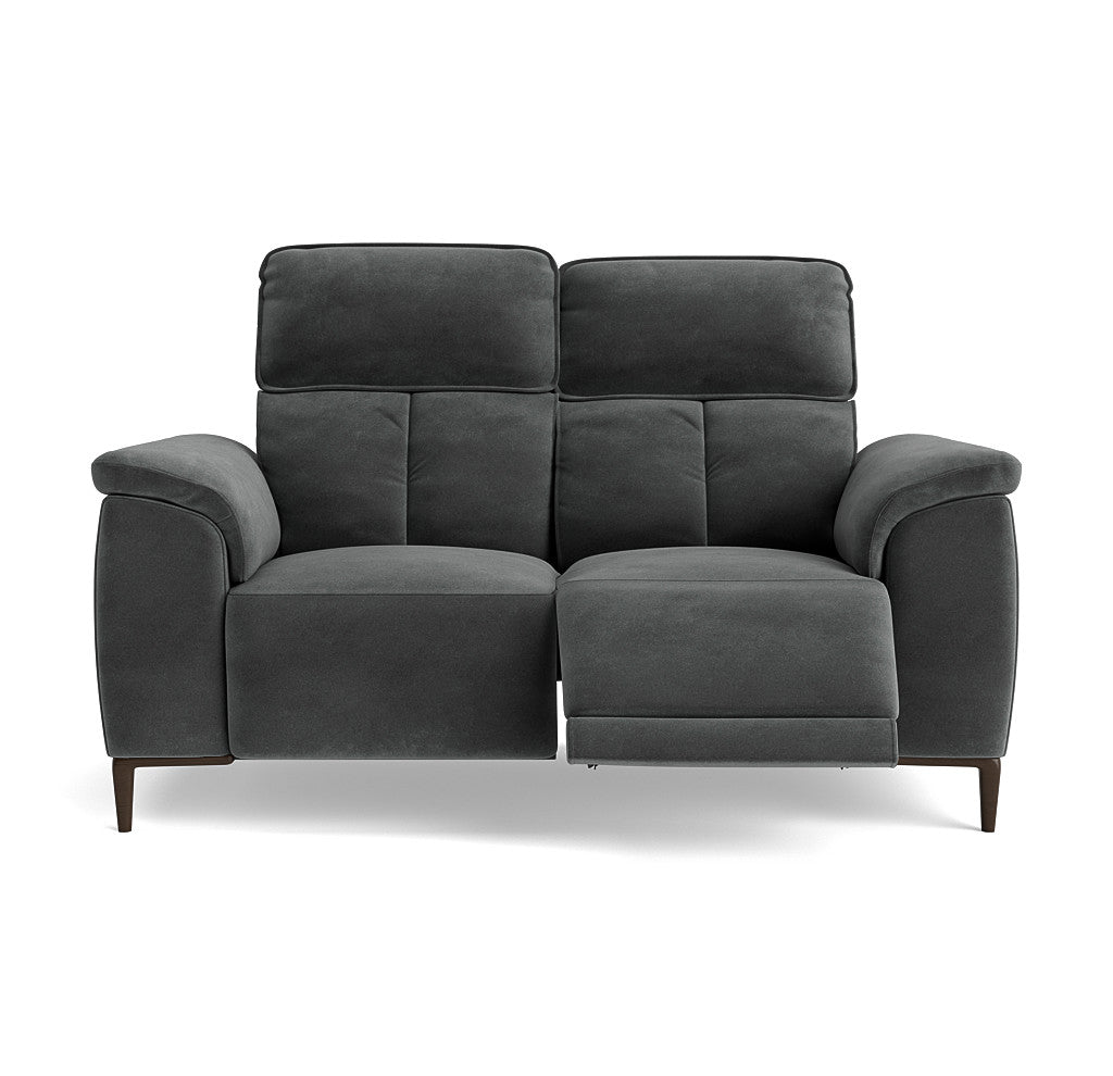 Loma 2 Seater Recliner Sofa - 2 Seater Sofa with 2 Power Recliners USB Fabric - Power Recliner with USB Sterling Home 15 FAB-MEG-20 PEWTER